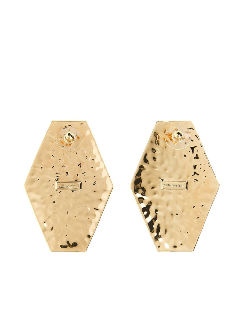 self-portrait large hammered pearl geometric earrings outlook