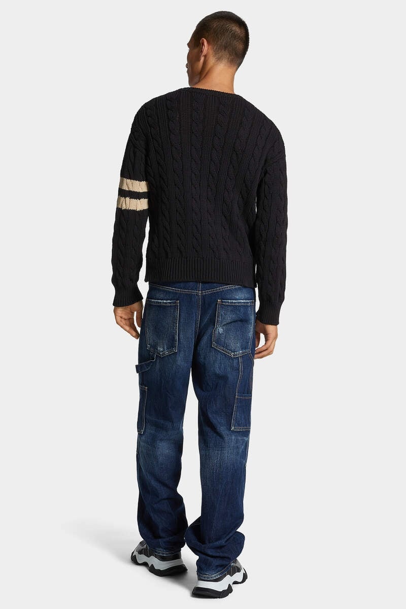 DARK SEMPLICE LOOSE CARPENTER JEANS - 4