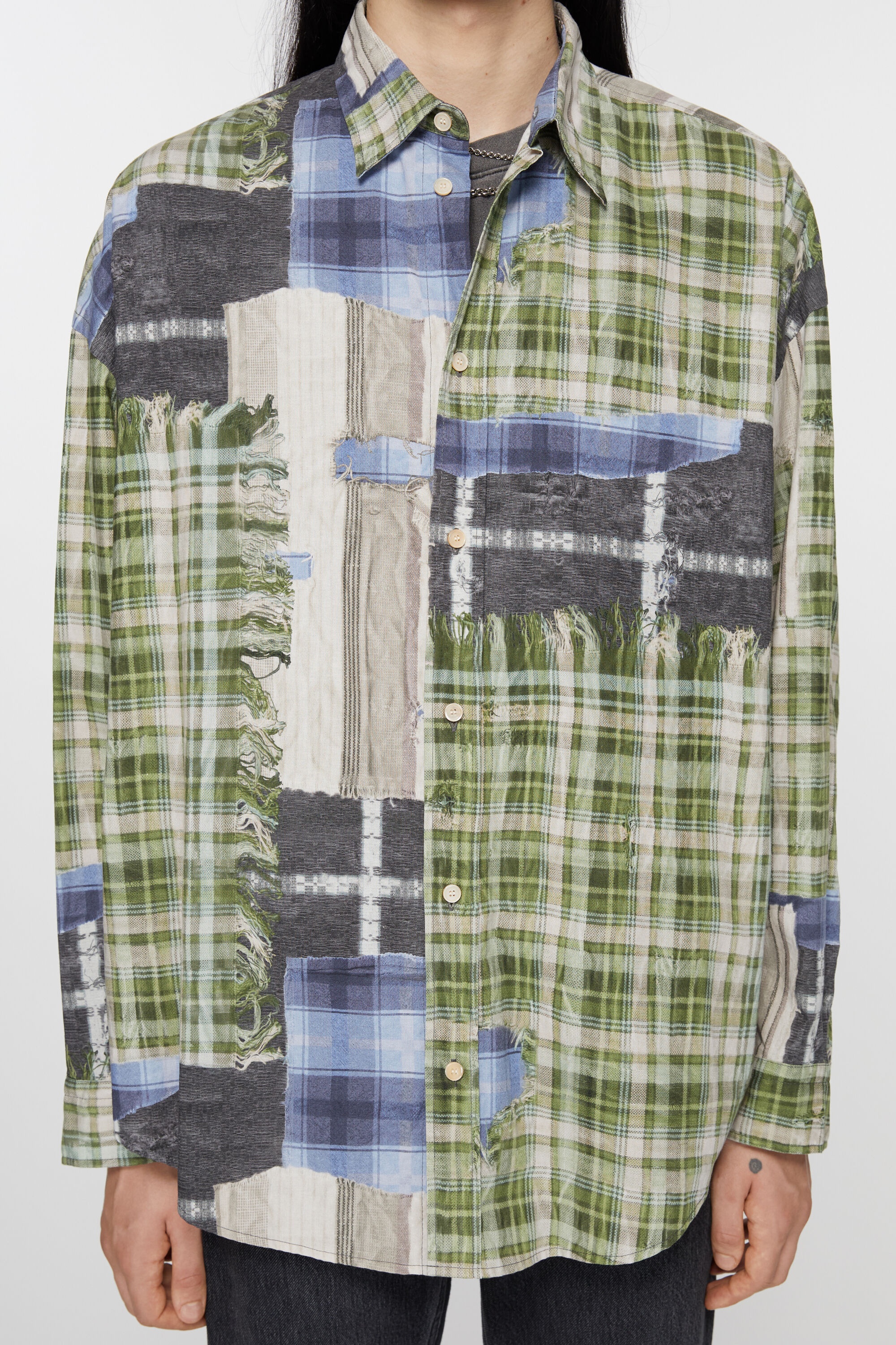 Print button-up shirt - Green multi - 4