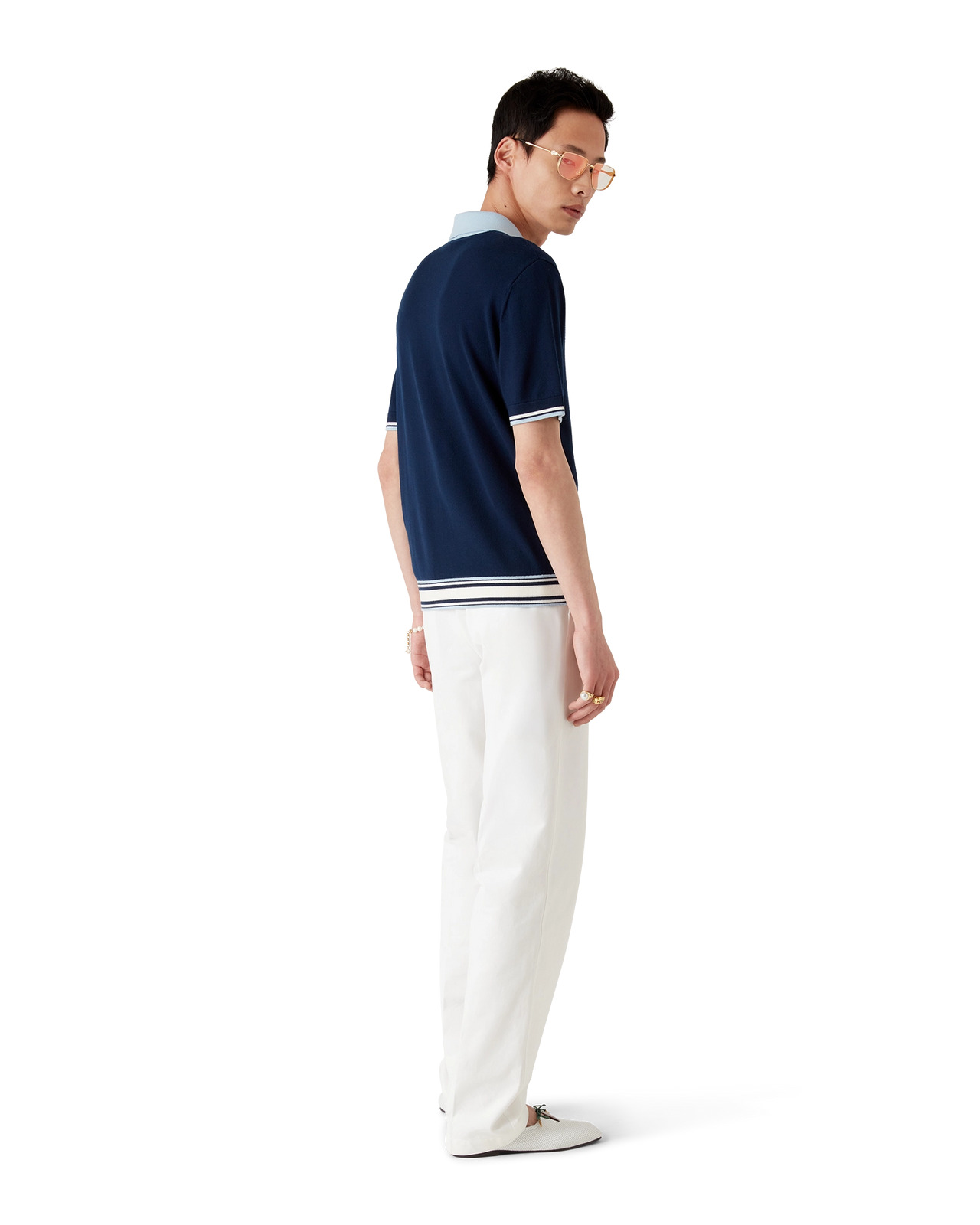 Merino Tennis Short Sleeve Polo Shirt | Casablanca Paris - 3