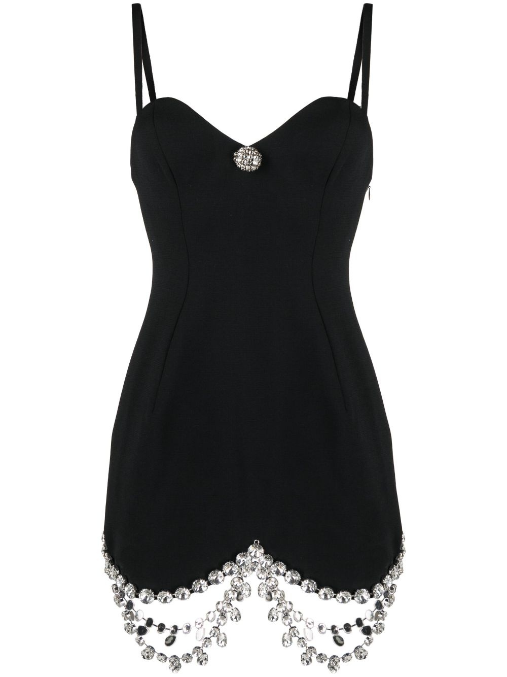 draped crystal-embellished minidress - 1
