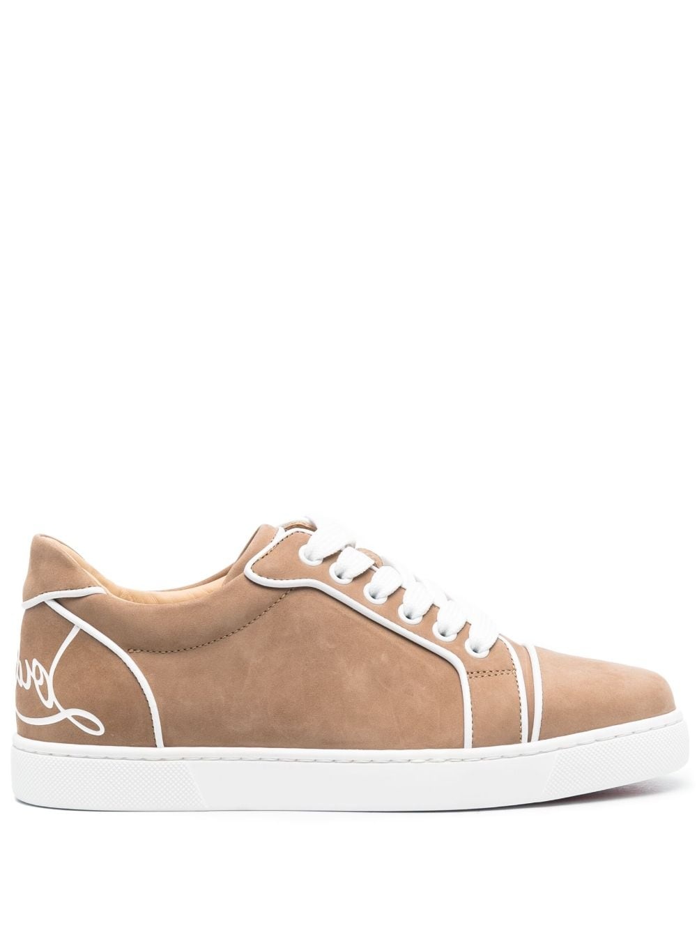 logo-print leather sneakers - 1