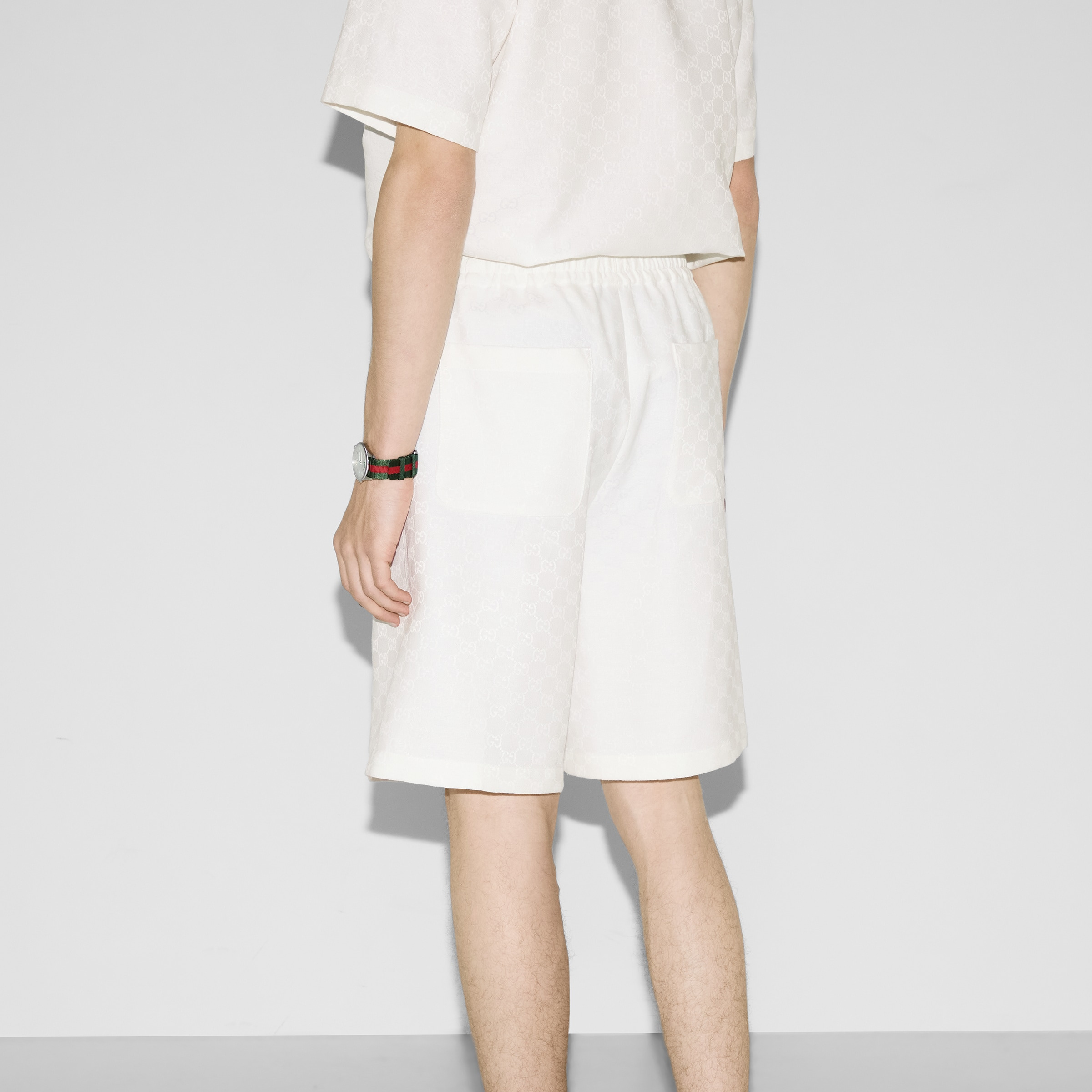 Linen blend GG canvas shorts - 4