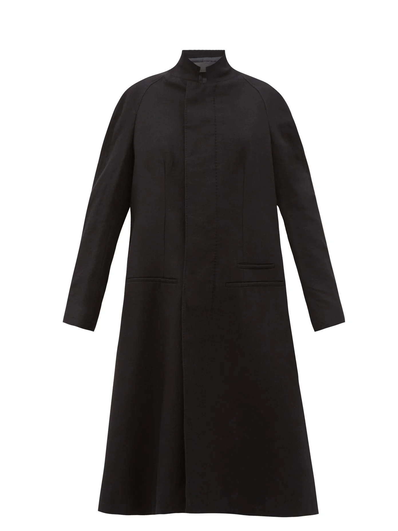 Proud raglan-sleeve wool coat - 1