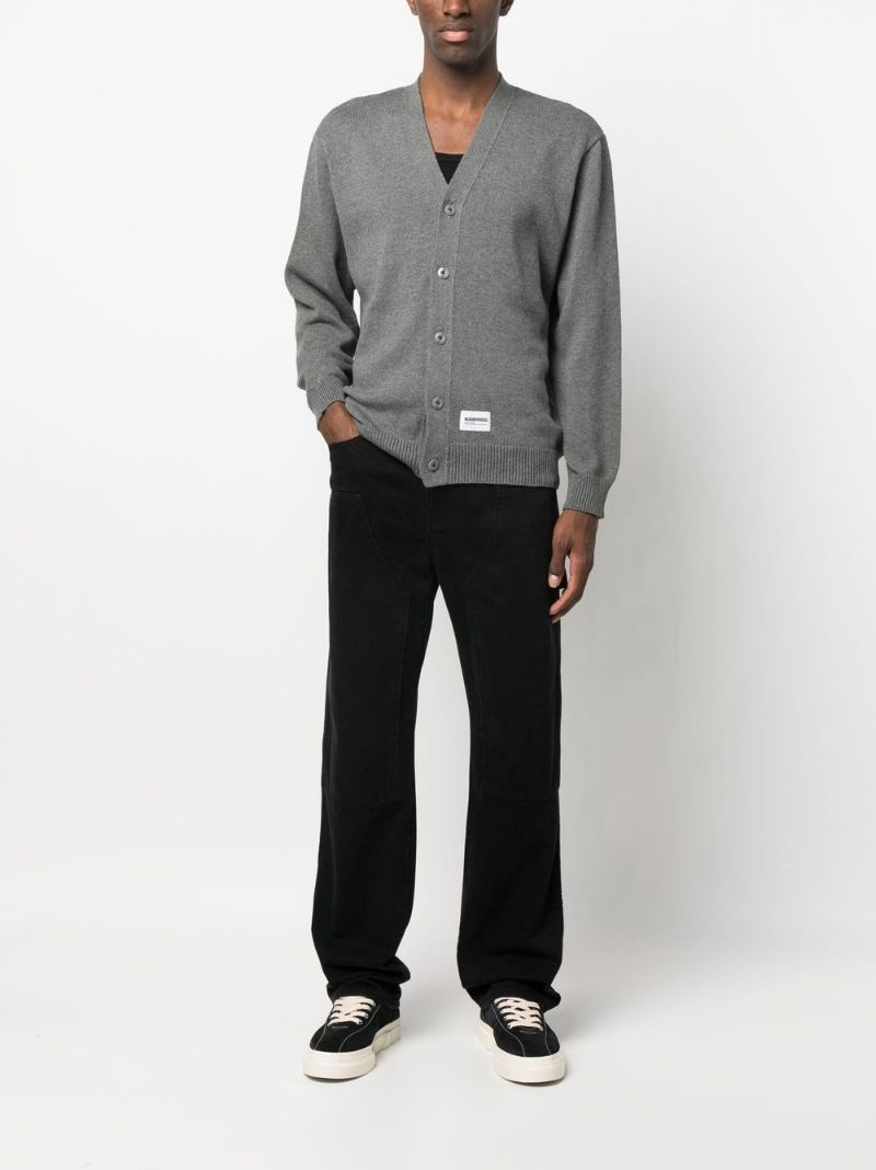 NEIGHBORHOOD logo-patch cotton cardigan outlook