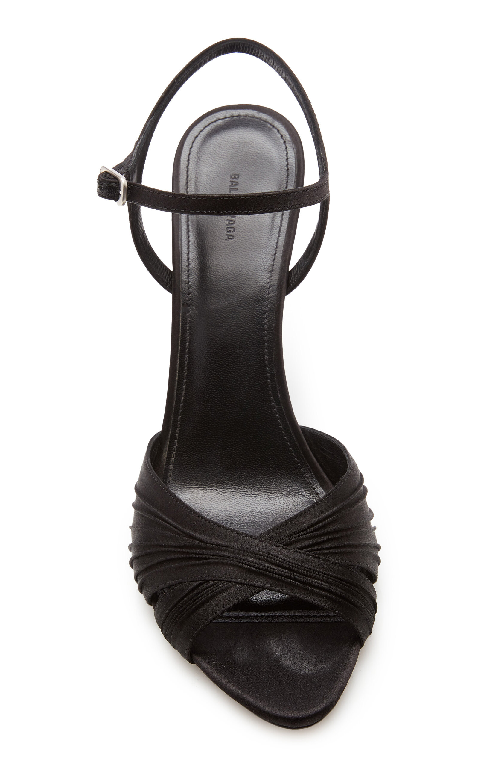 Dynas Plisse Satin Heeled Sandals black - 5