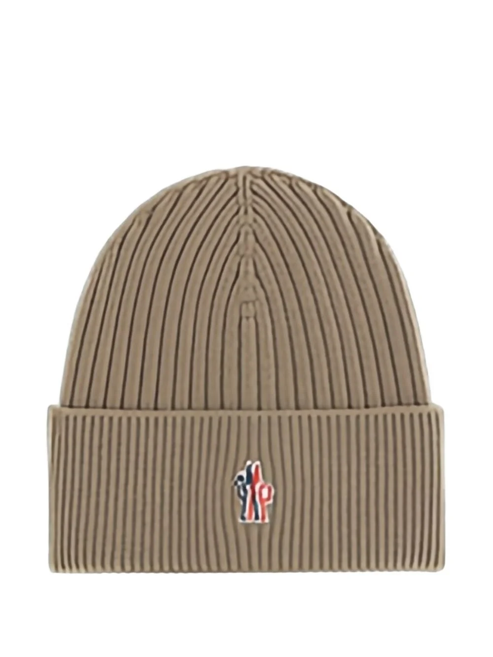 ribbed logo-patch beanie hat - 1