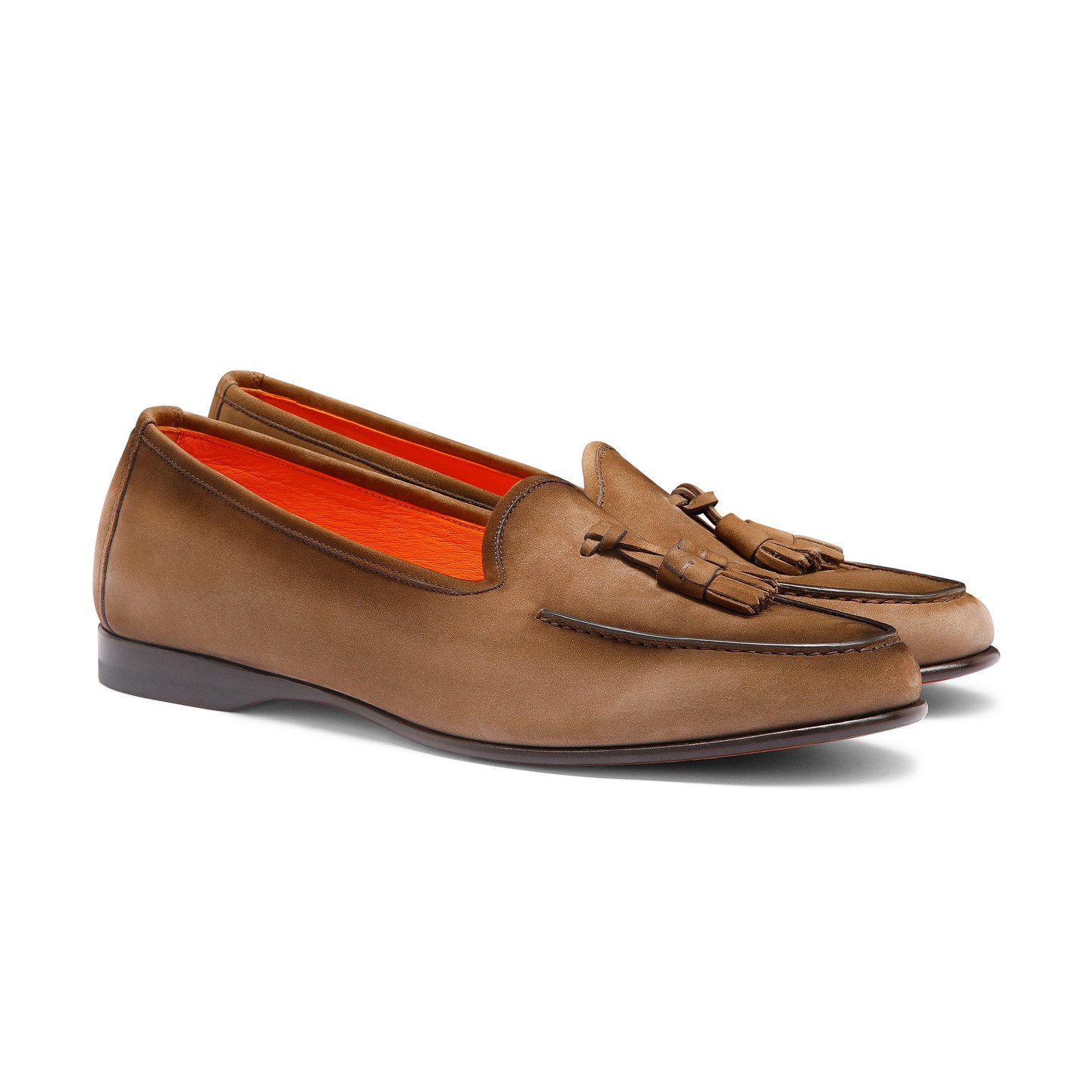Men's brown nubuck Andrea tassel loafer - 2