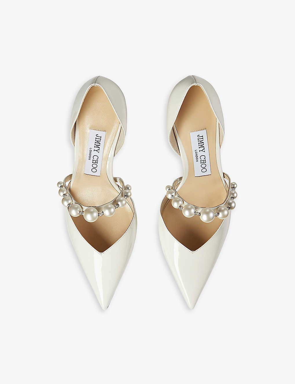 Aurelie 65 pearl-embellished patent-leather courts - 3