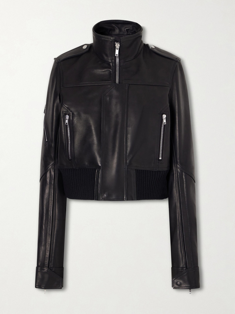 Cropped Leather Biker Jacket 1