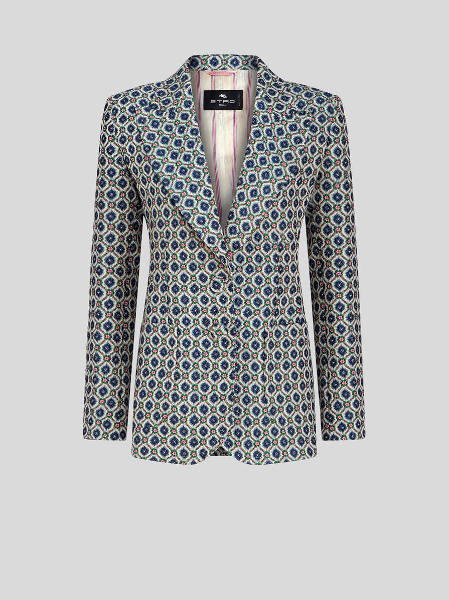 GEOMETRIC PATTERN JACQUARD JACKET - 1