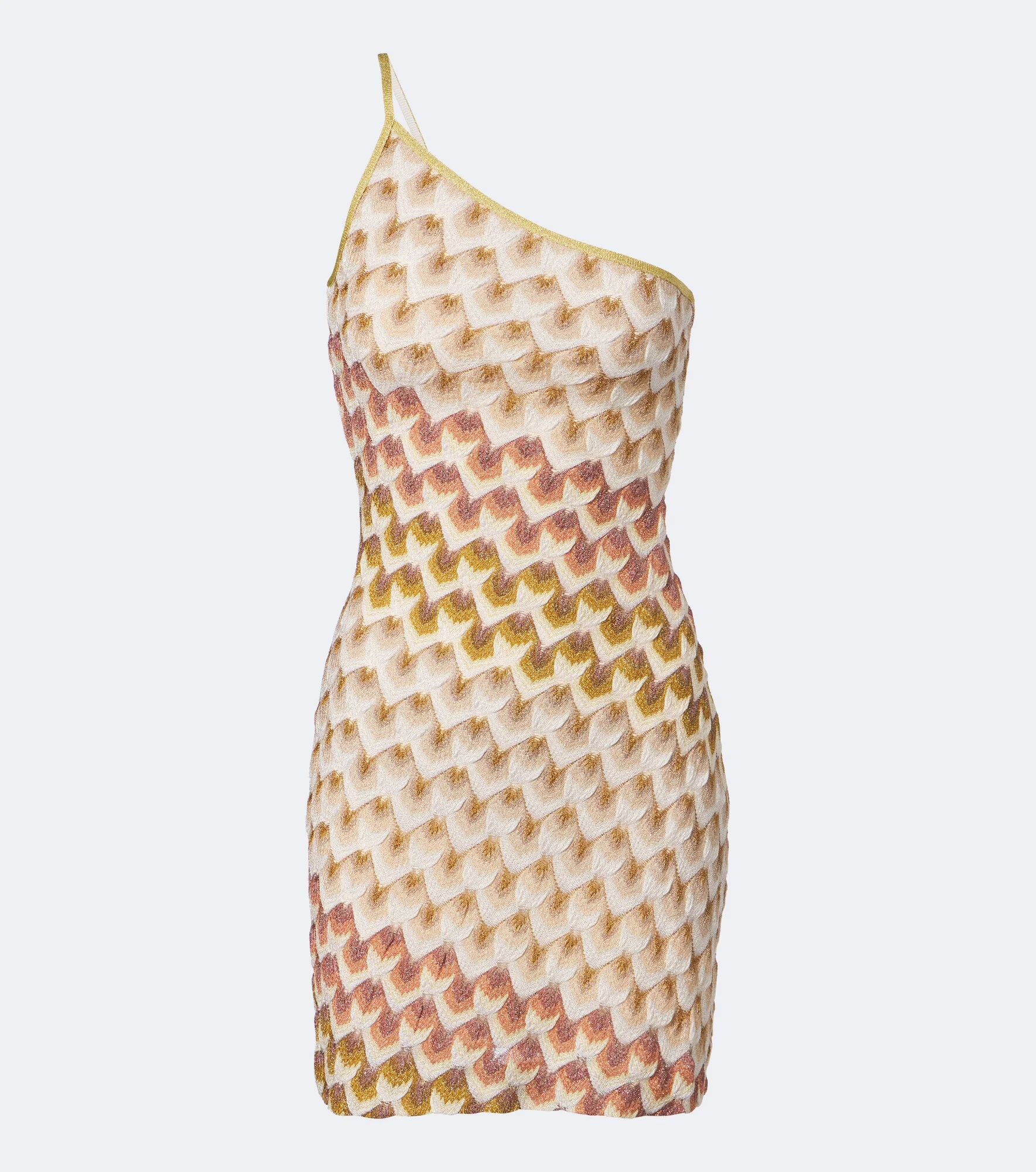 One-shoulder lamé minidress - 1