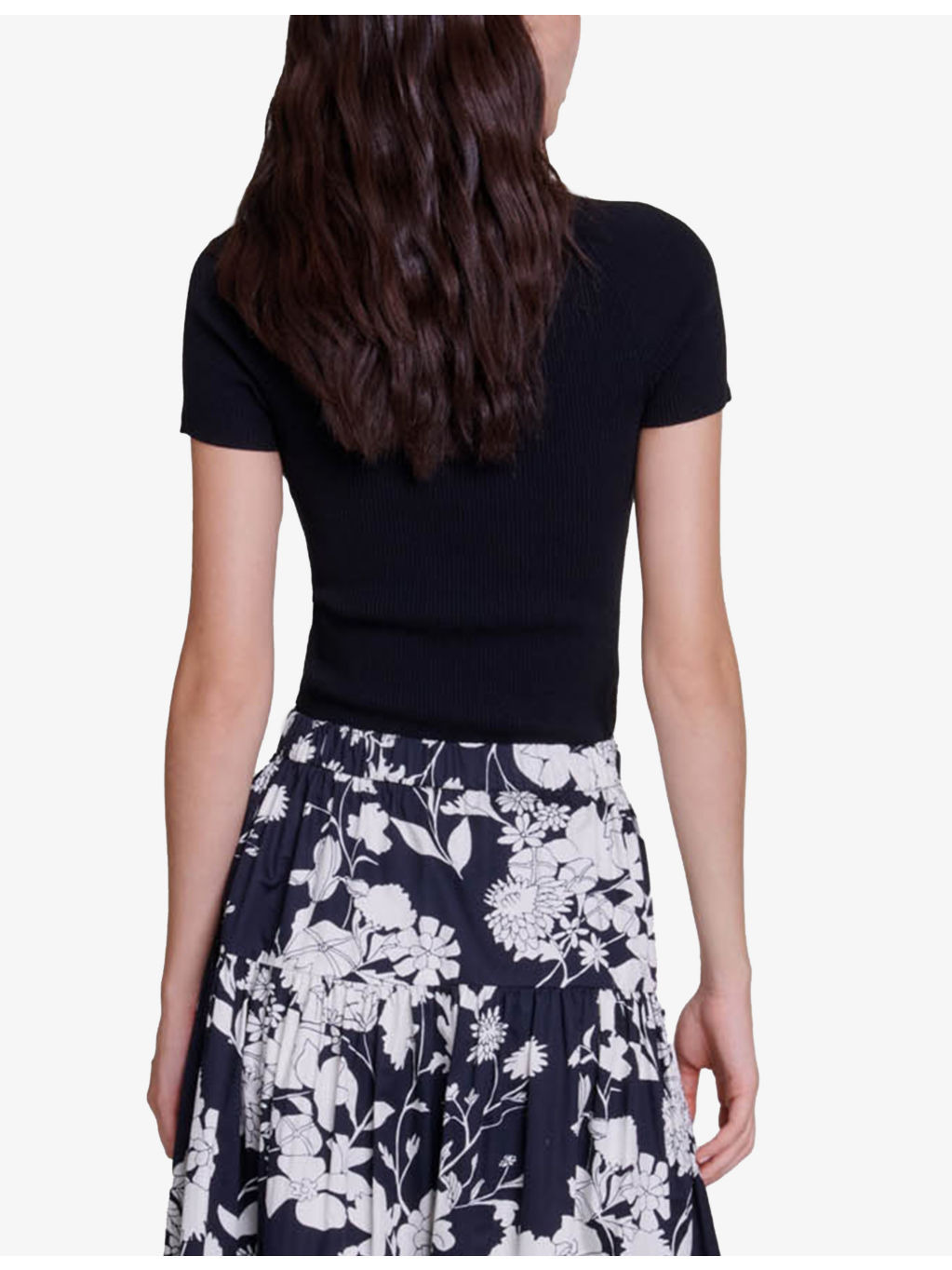 Moka sweetheart-neck short-sleeved sweater - 4