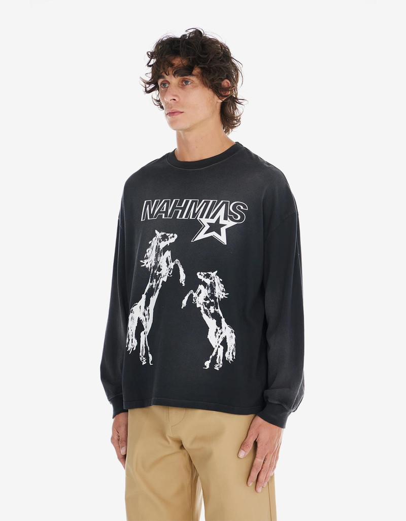 NAHMIAS Nahmias Sunfade Black Horses L/S T-Shirt outlook