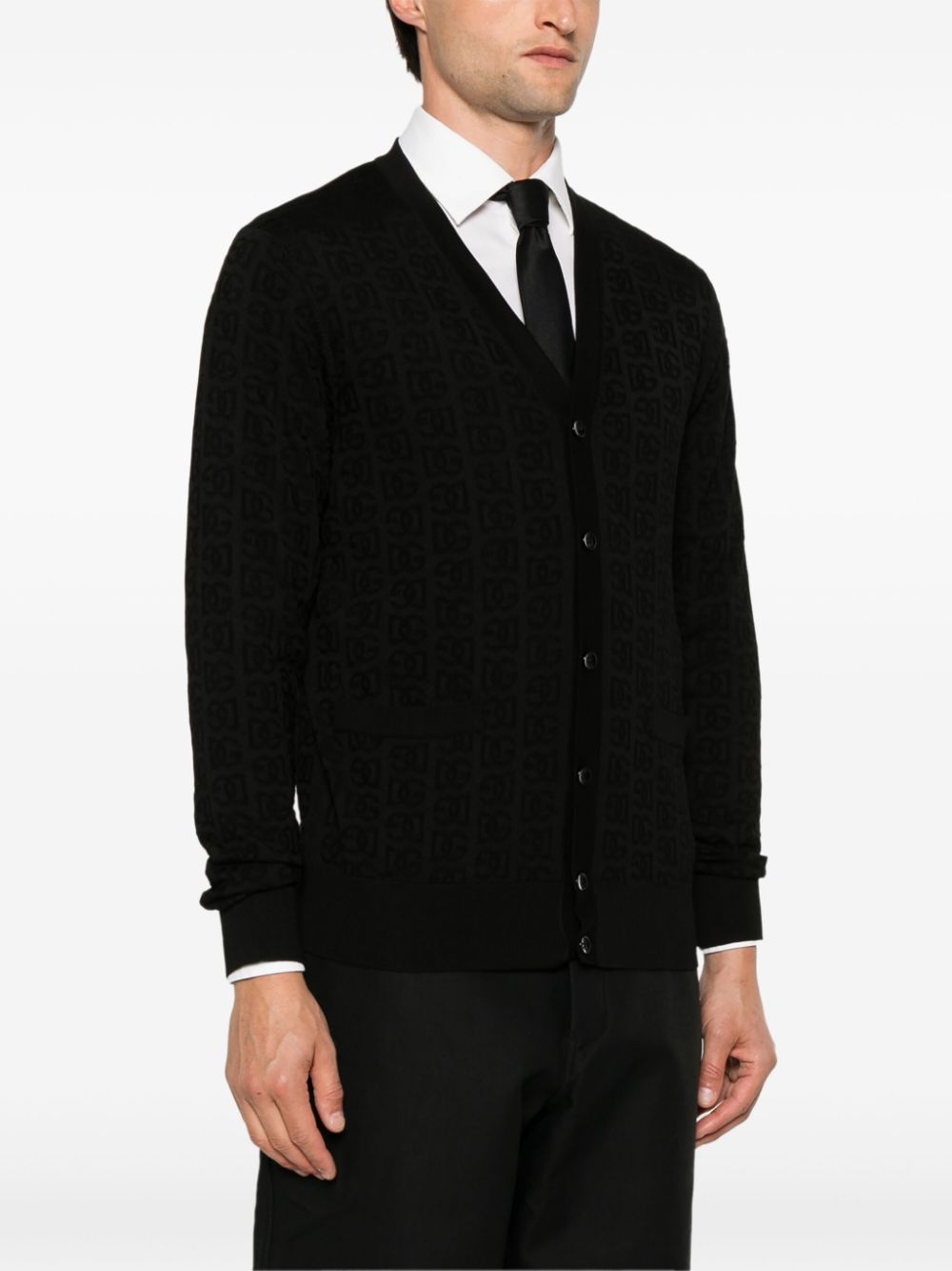 monogram-jacquard cardigan - 3