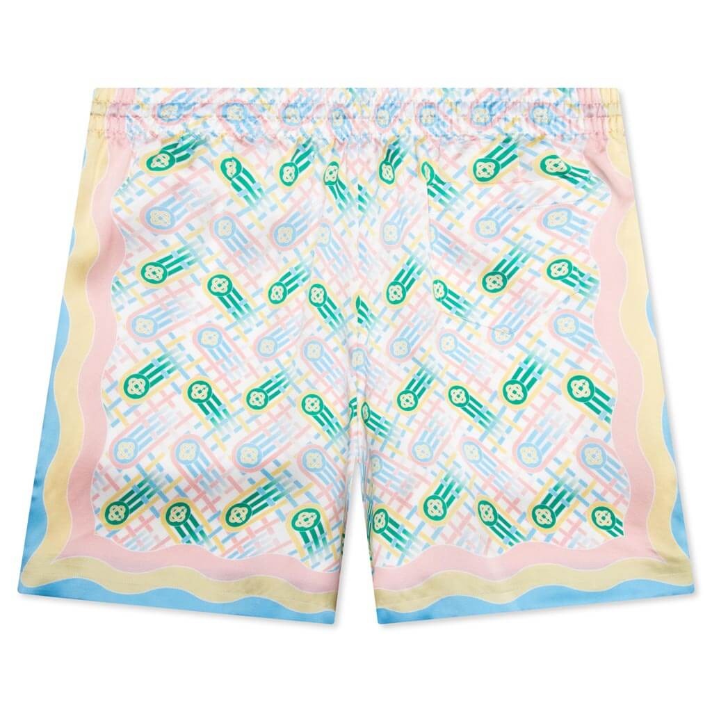 SILK SHORTS WITH DRAWSTRINGS - PING PONG PRINT - 2