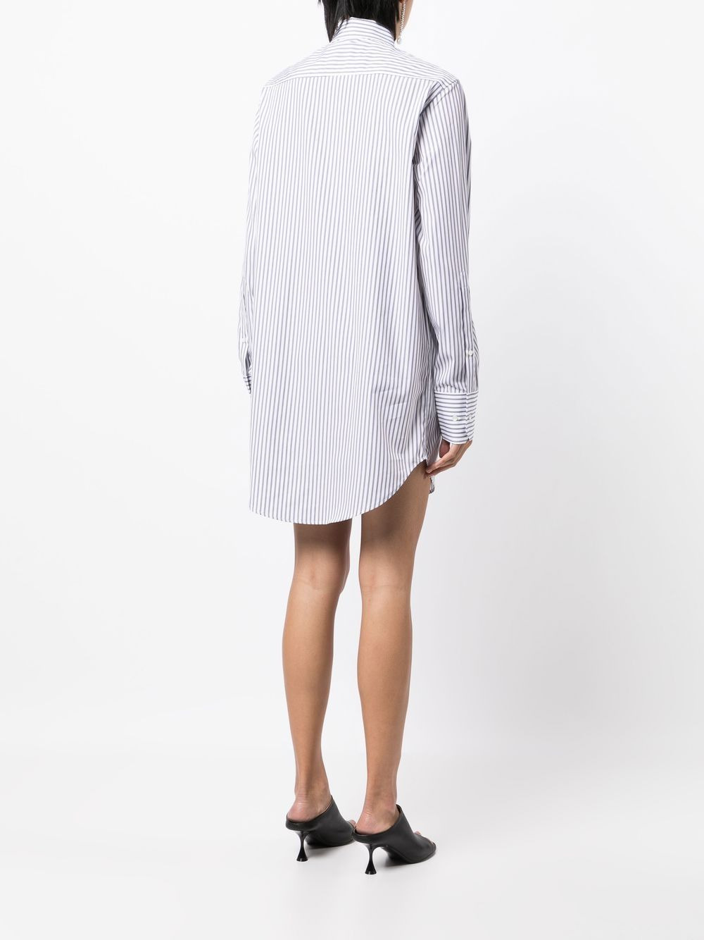 striped silk shirt dress - 4