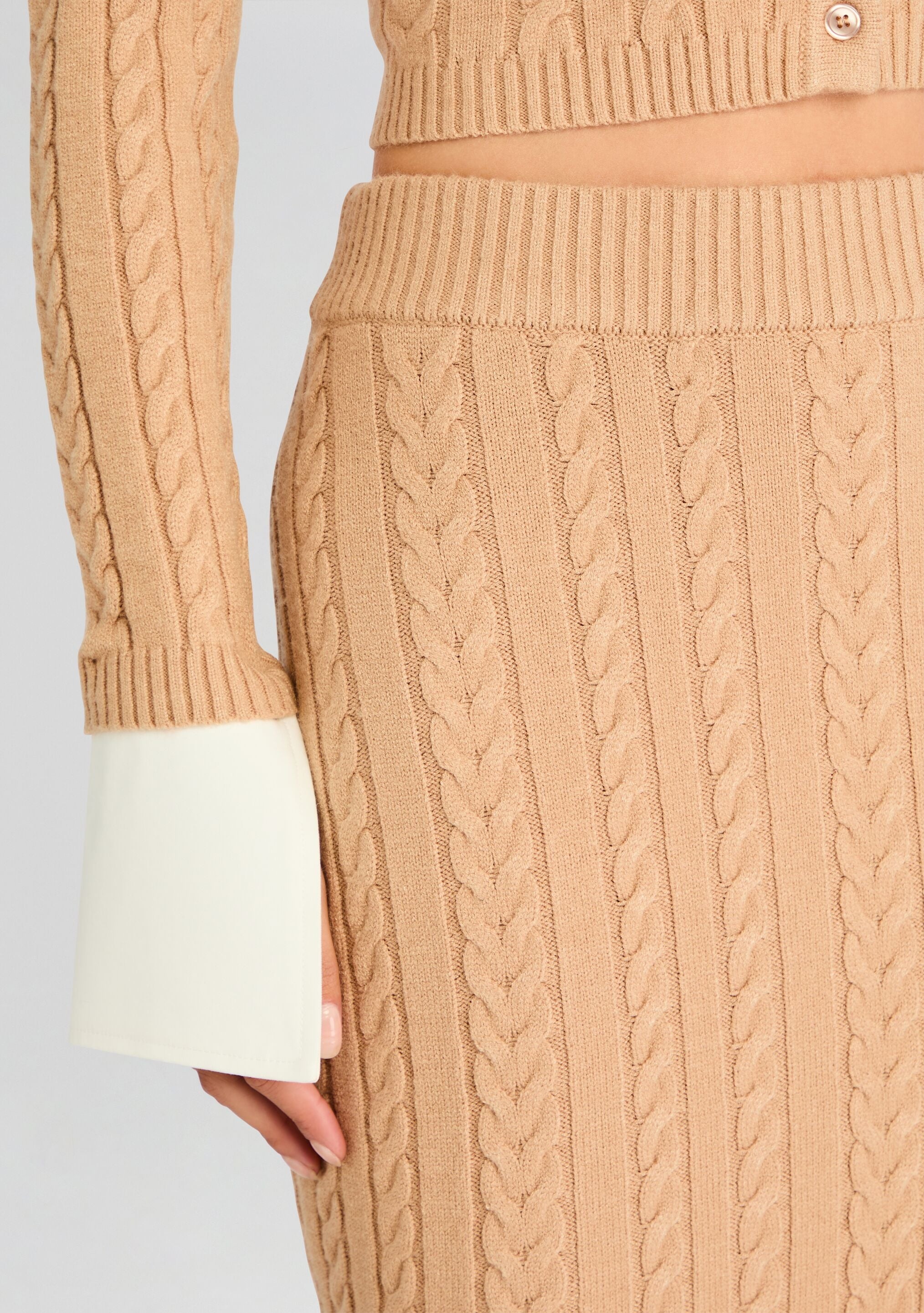 PRUNELLA CABLE KNIT SKIRT - 2