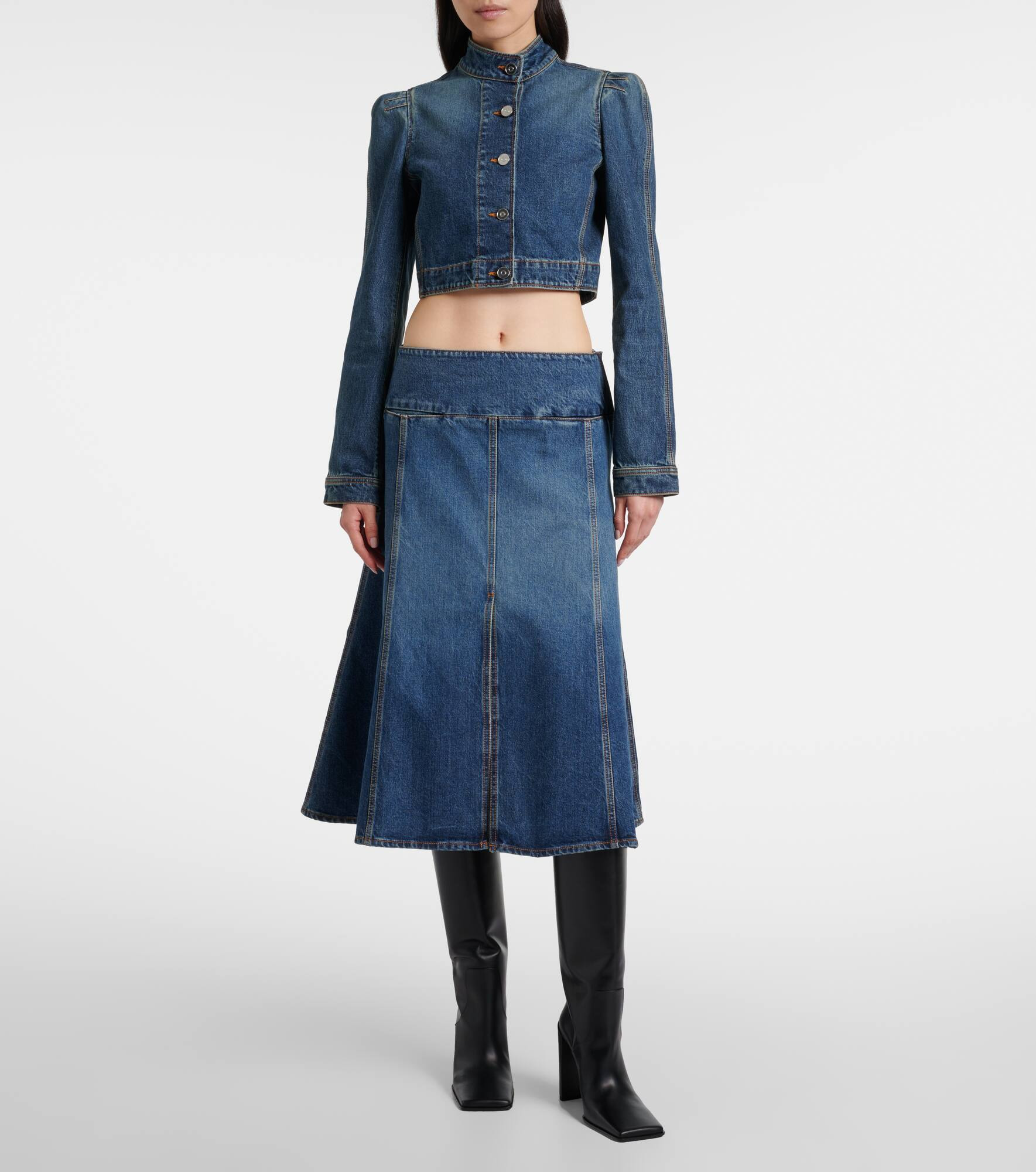 Denim midi skirt - 2