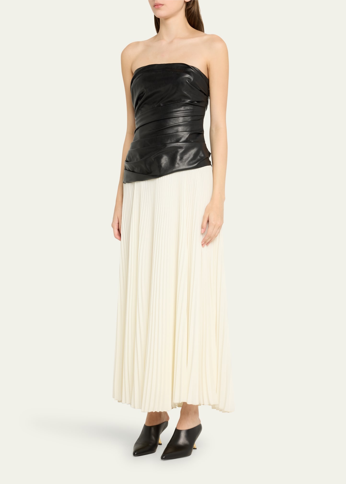 Arie Strapless Bustier Combo Midi Dress - 4