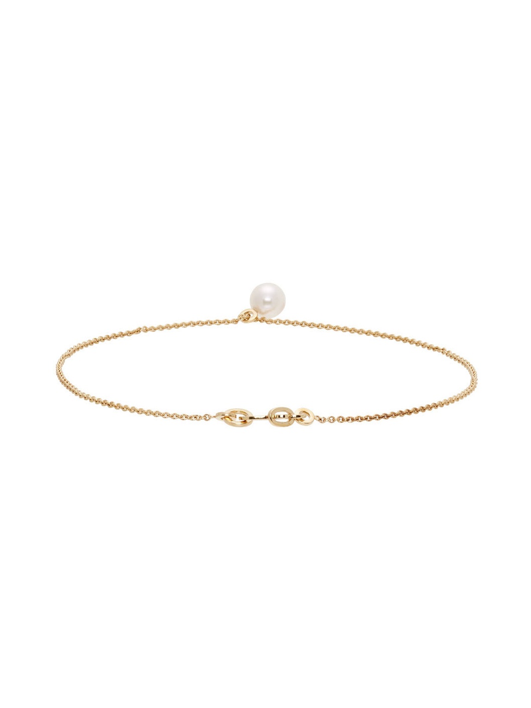 Gold Akoya Pearl Palme De Pied Anklet - 4