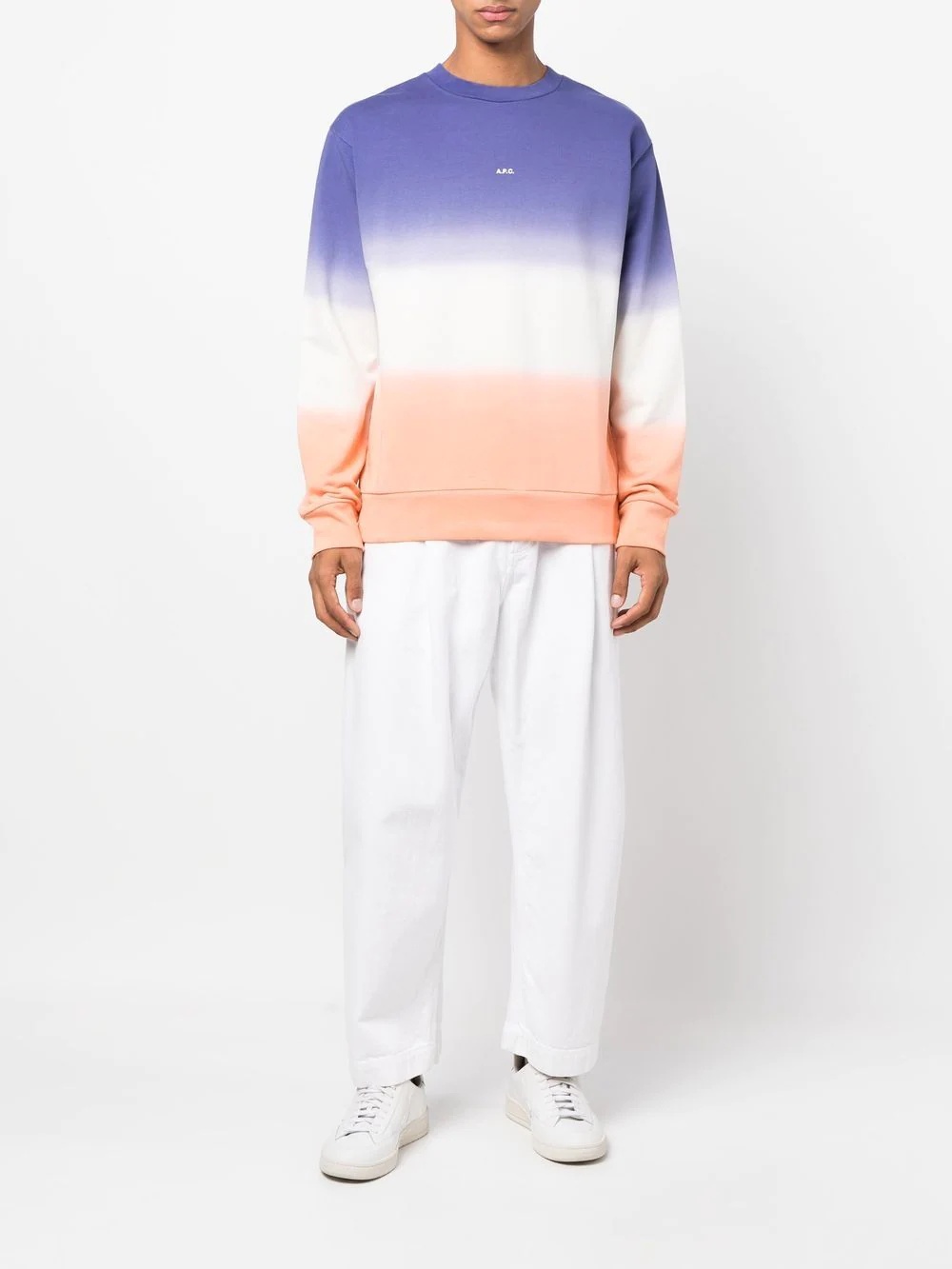 ombre-effect striped sweatshirt - 2