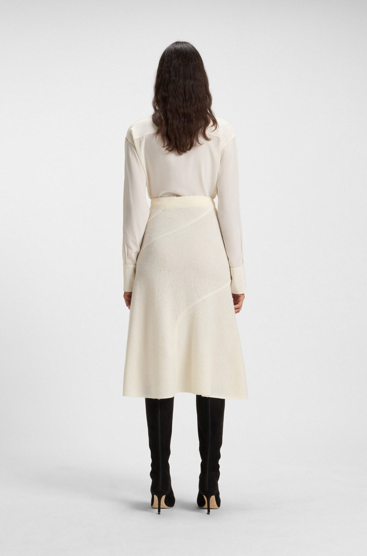A-LINE SKIRT IN BOILED WOOL - 4