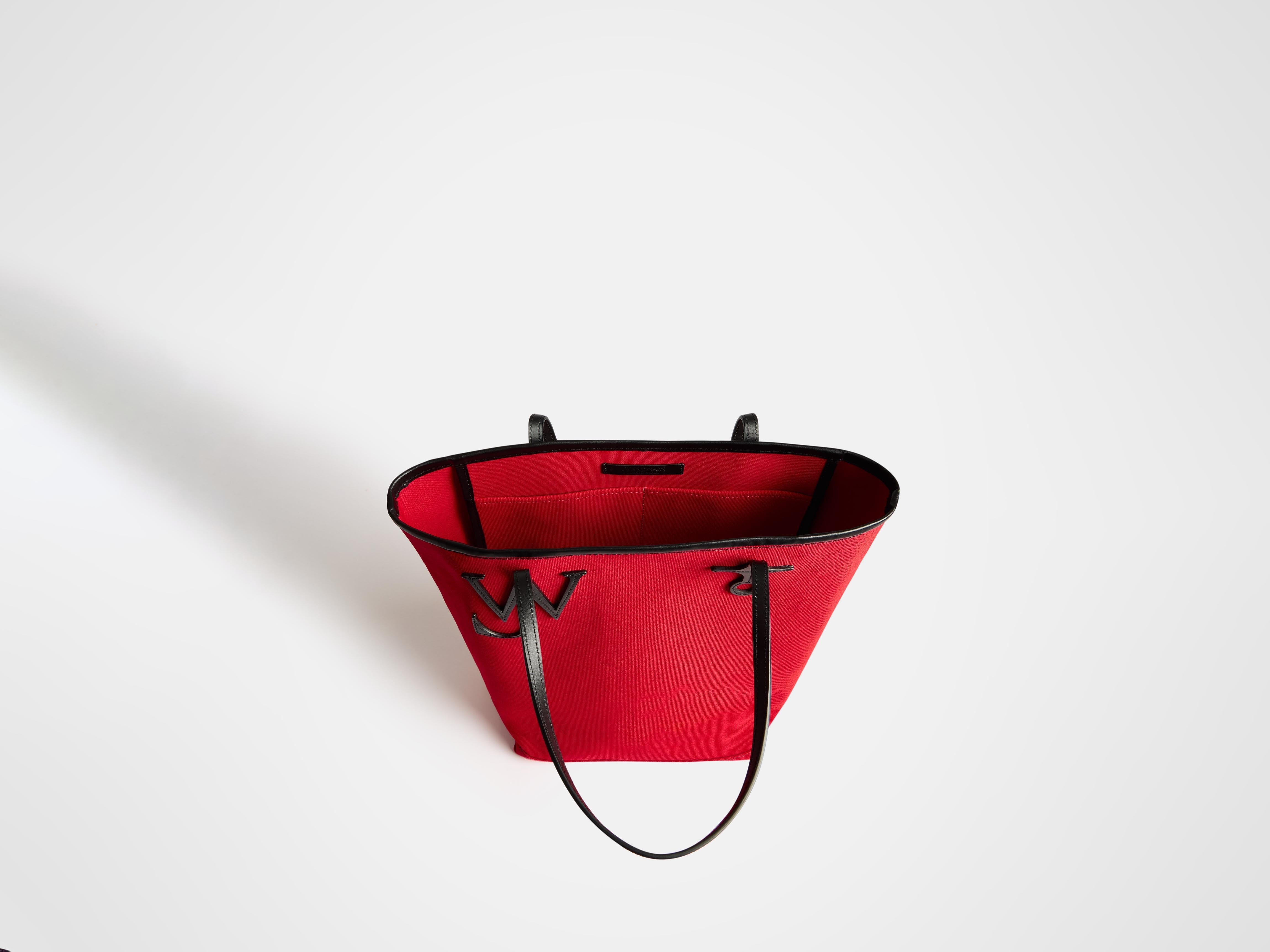 LARGE ANCHOR CANVAS TOTE IN RED - 5