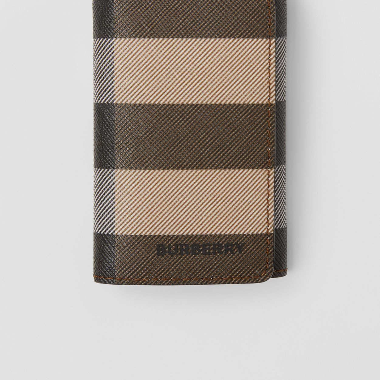 Check and Leather Key Case - 3