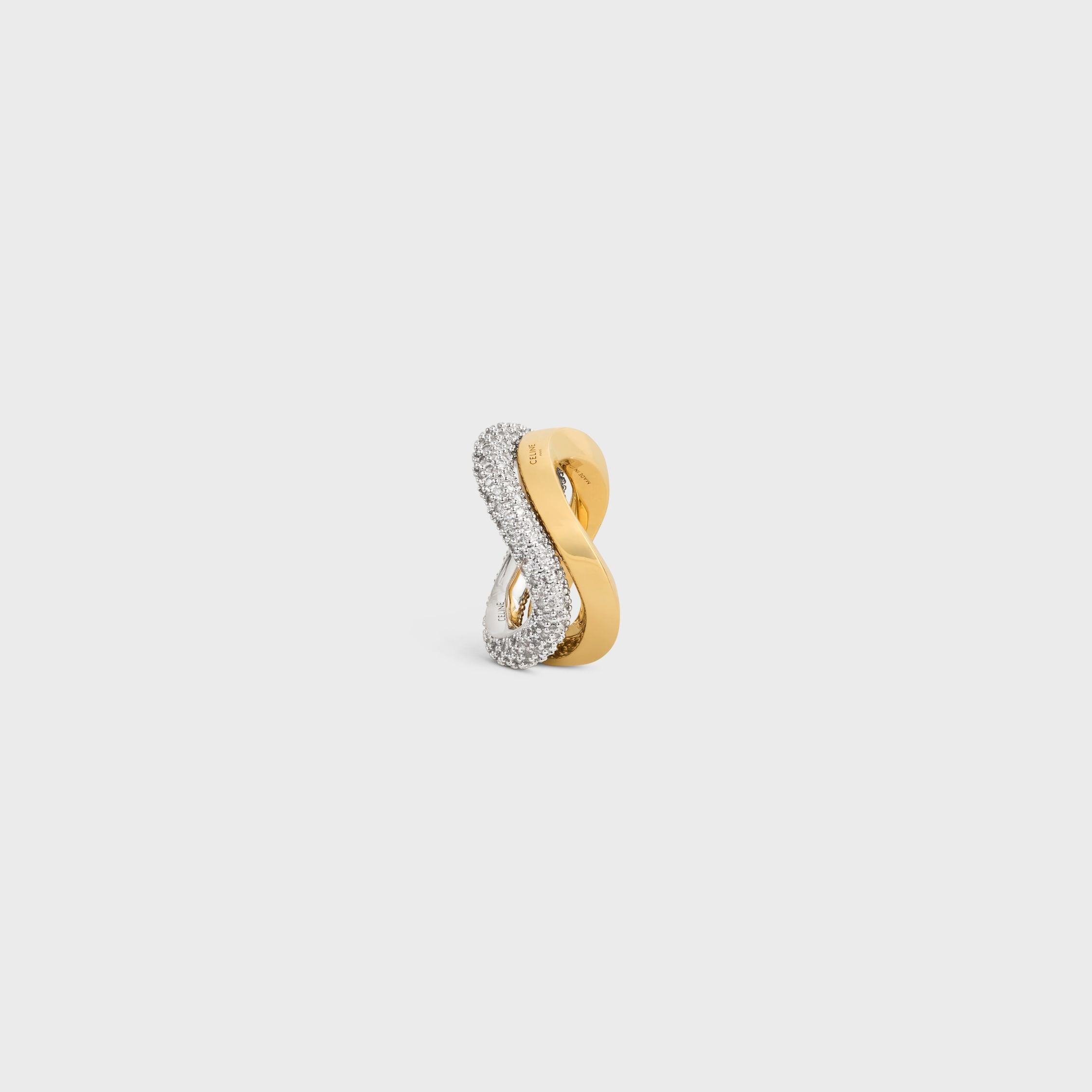 Formes Abstraites Set of Rings in Strass and Brass with Gold and Rhodium finish - 3