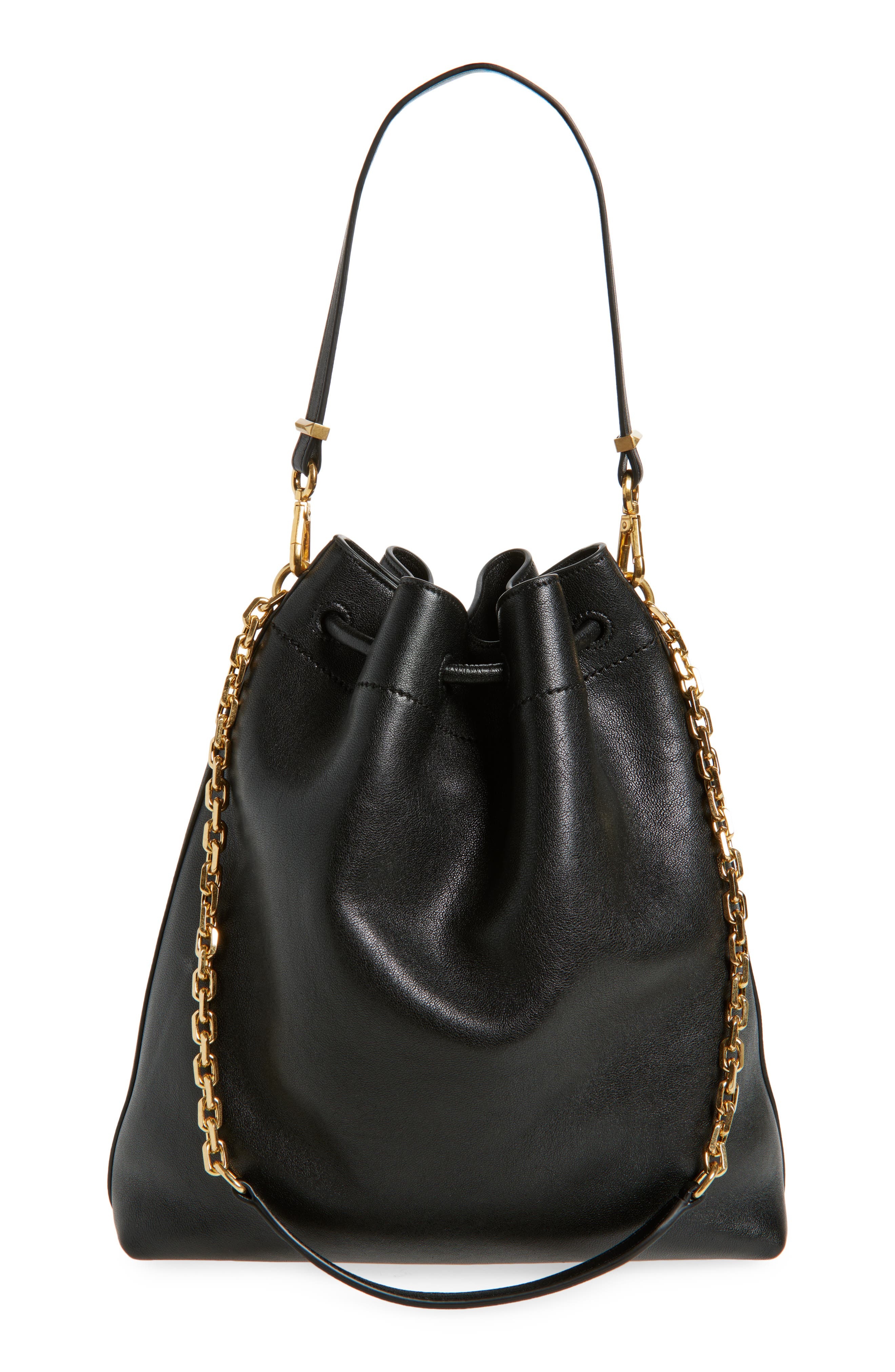 Jimmy Choo Cinch Leather Bucket Bag in Black/Gold at Nordstrom - 3