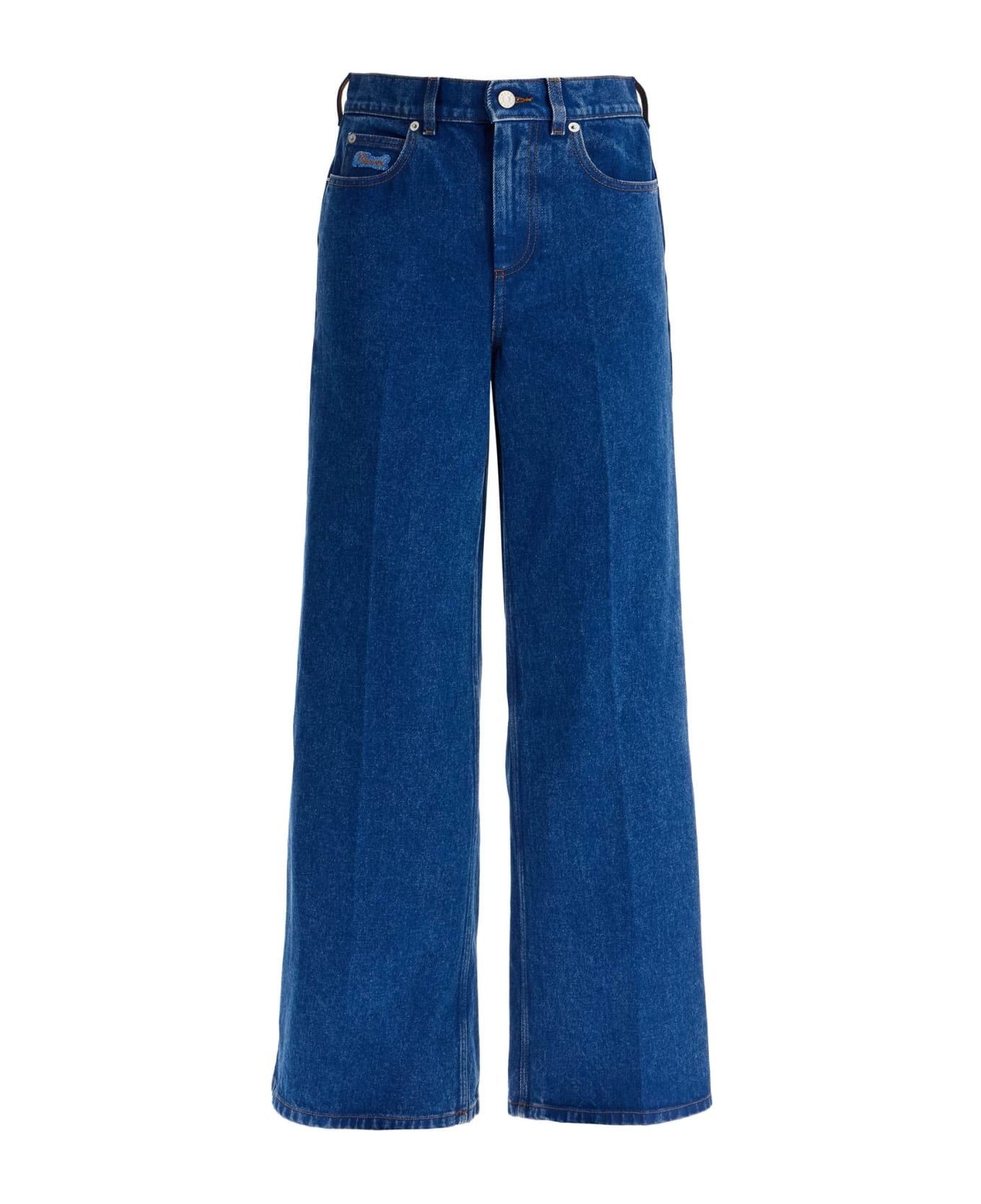 Wide Flared Leg Jeans With A - 1