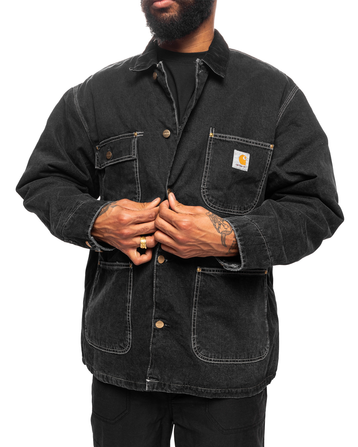 OG Chore Coat Black/Black Stone Washed - 5