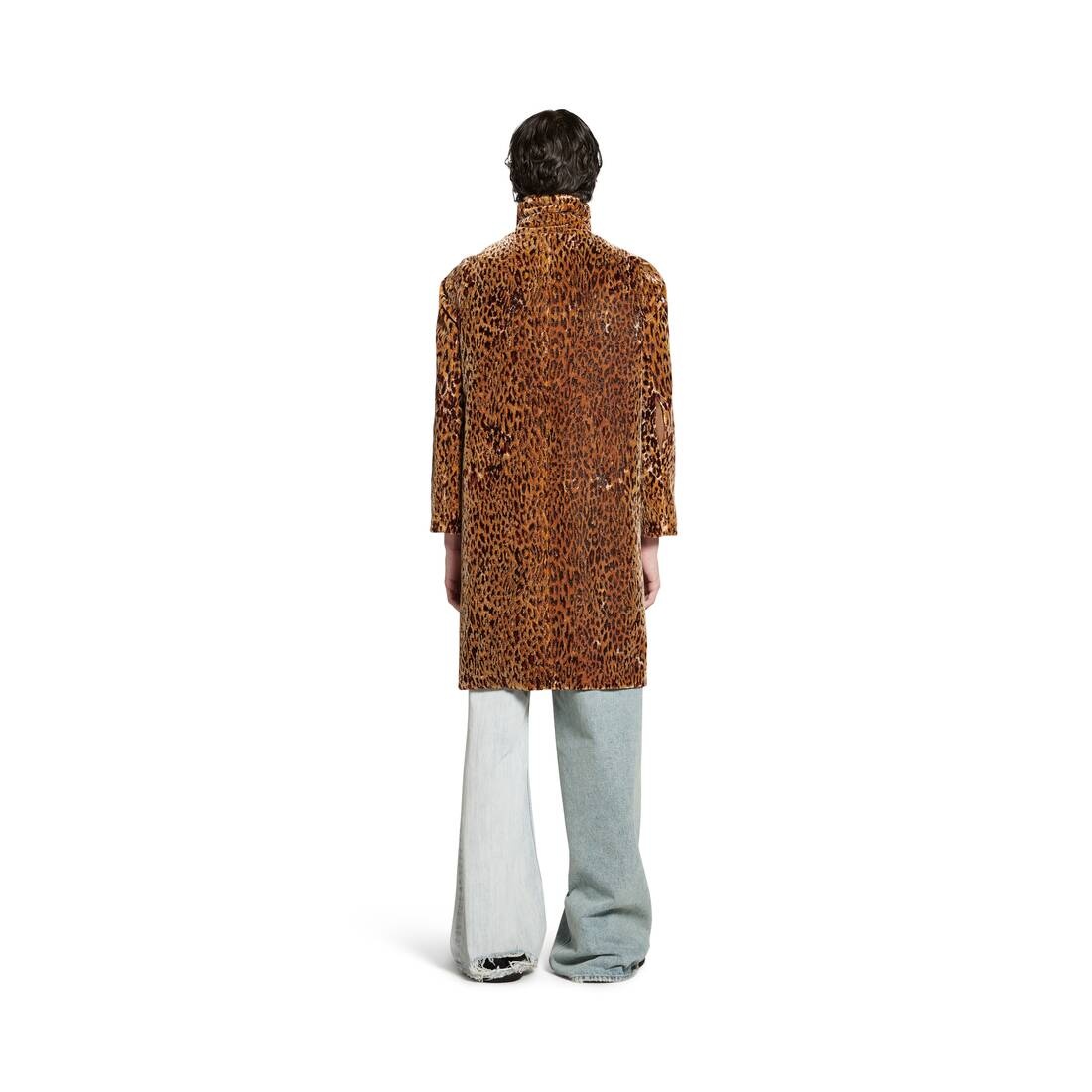 Leopard Shrunk Coat in Brown - 5