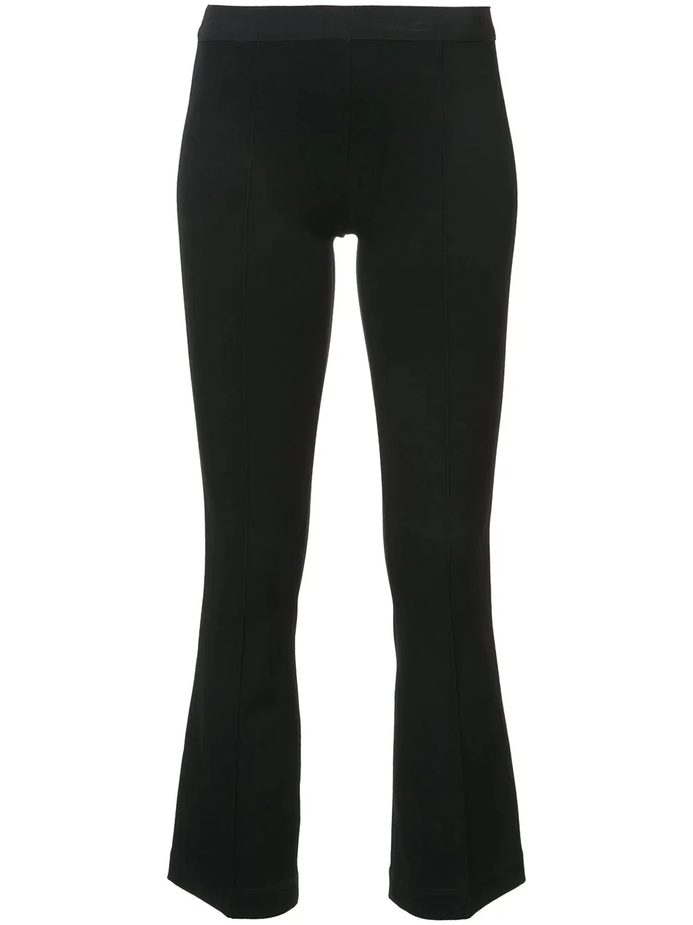cropped flare rib trousers - 1