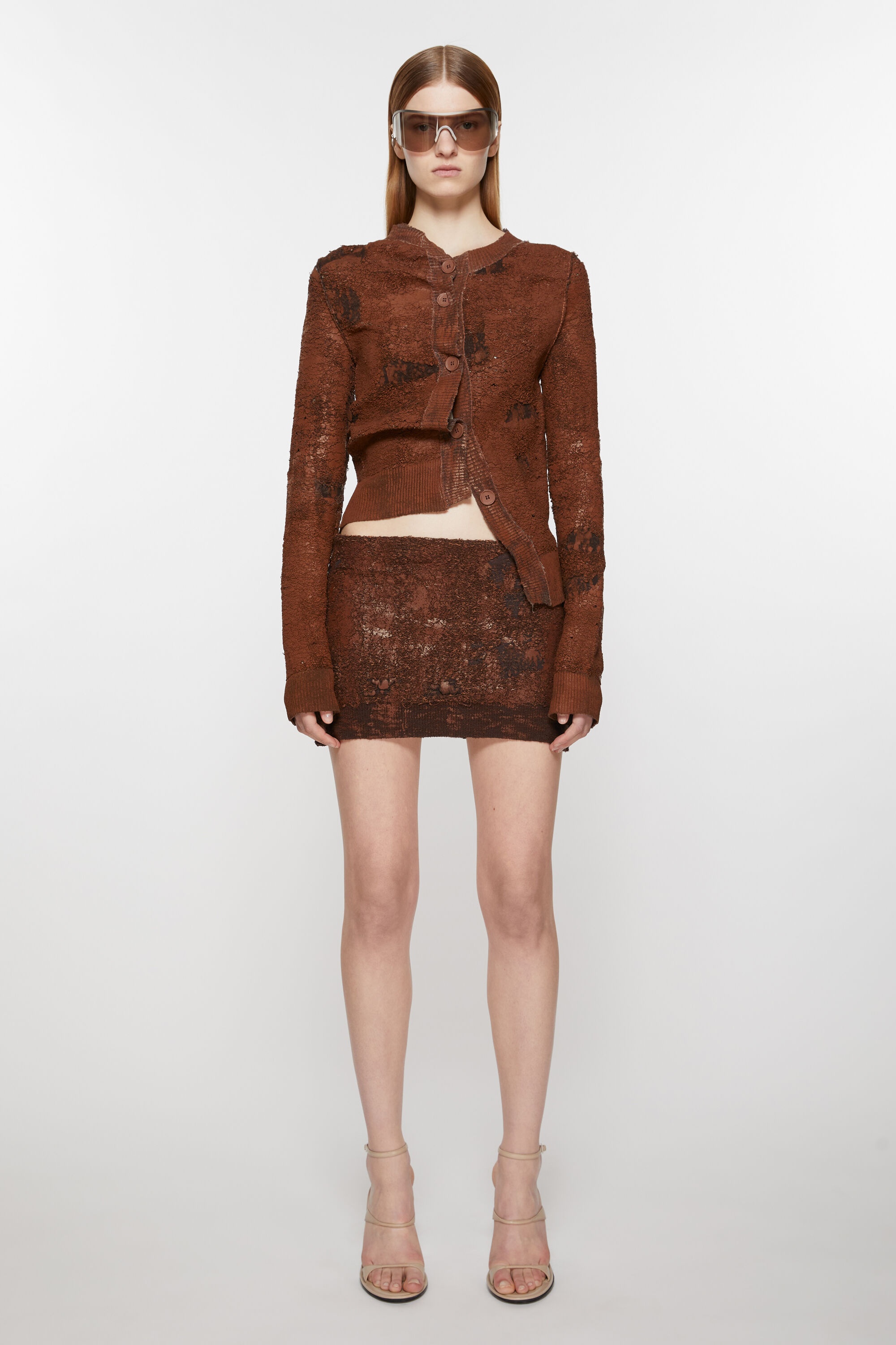 Mini woven skirt - Rust brown - 2