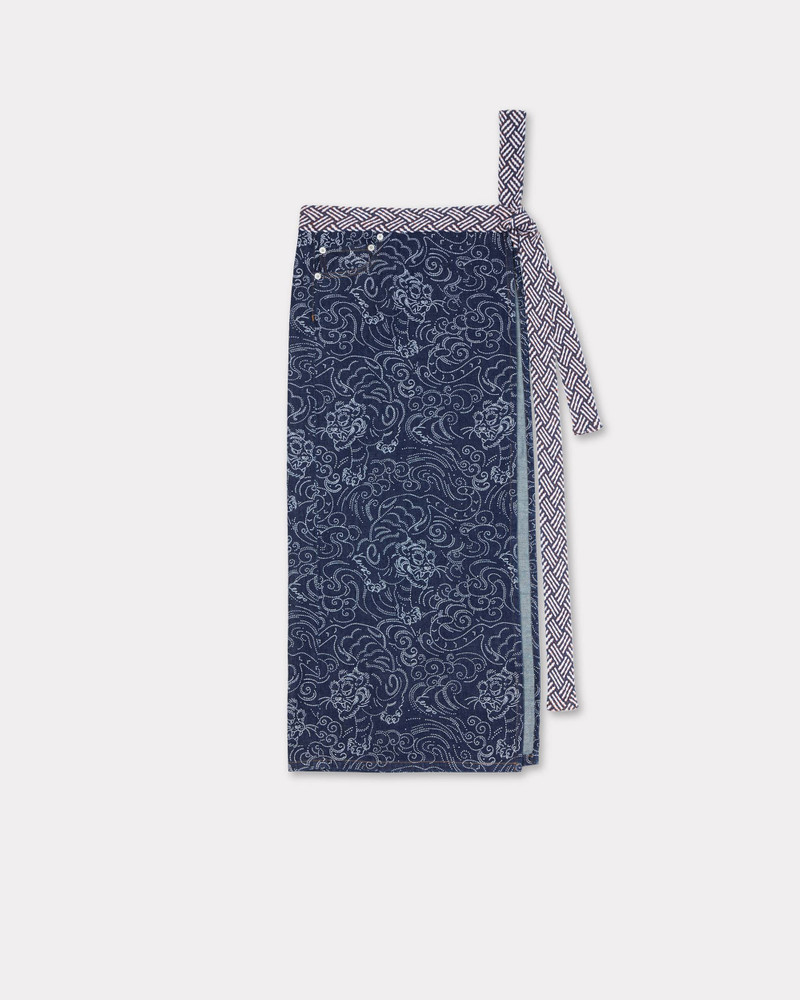 'KENZO Star Tiger' apron in japanese denim 1