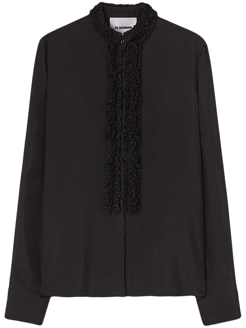 ruffle-trim long-sleeved shirt 1