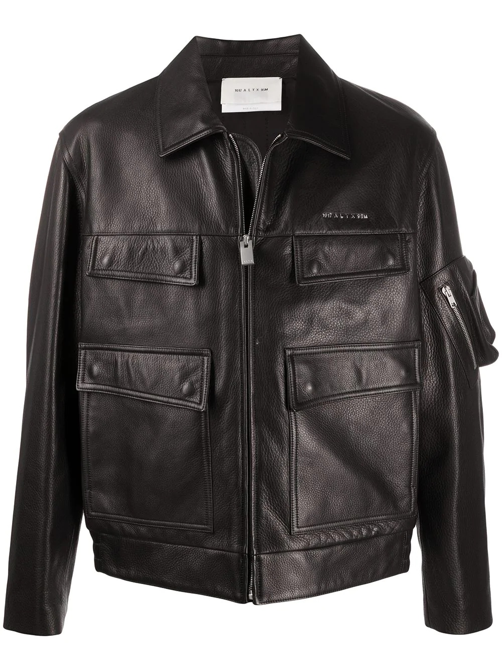 zip-up leather jacket - 1