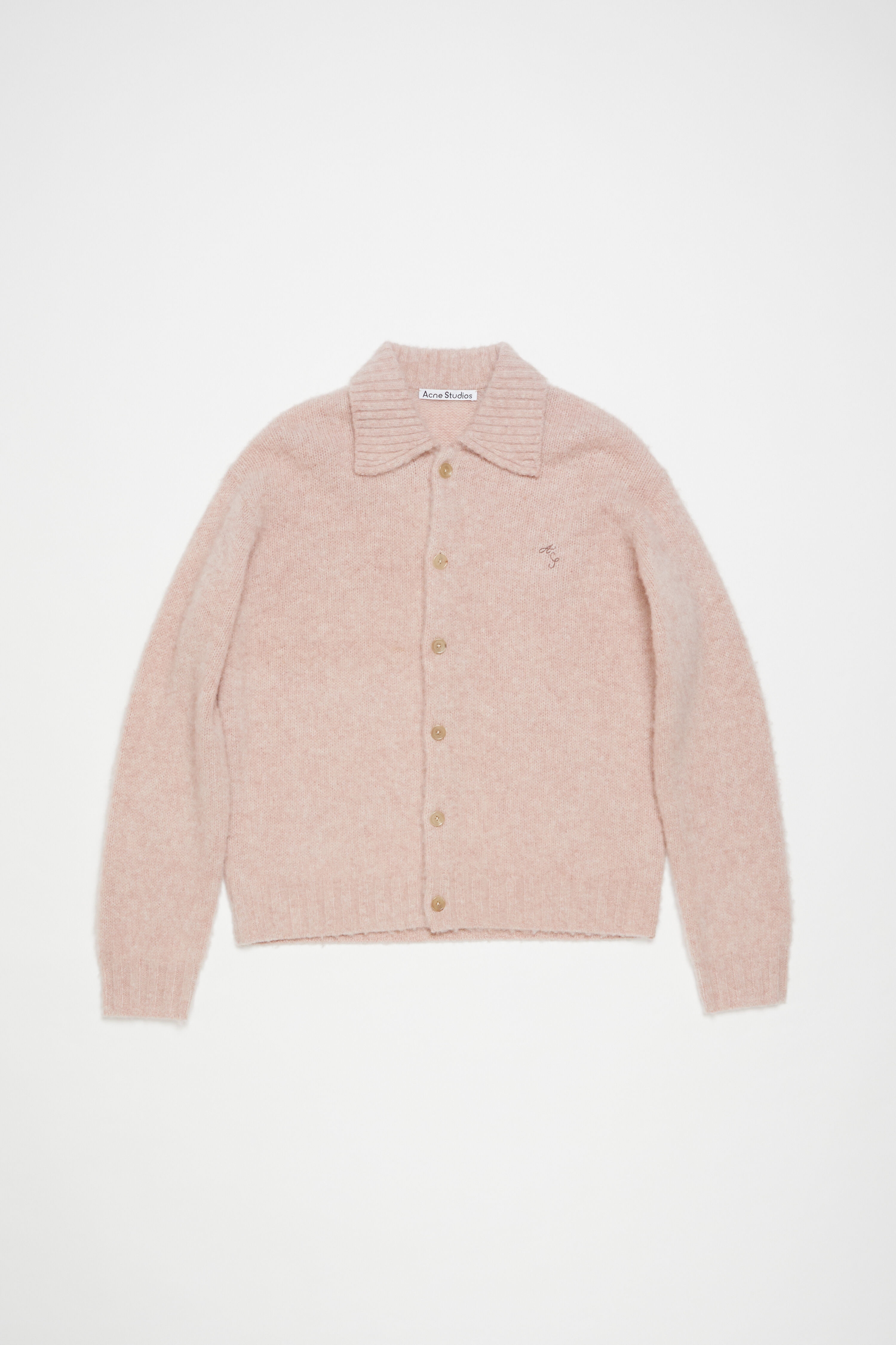 Polo wool cardigan - Pink melange - 6