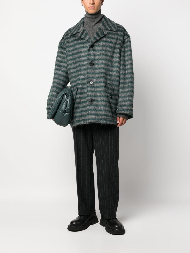 Marni single-breasted striped coat outlook