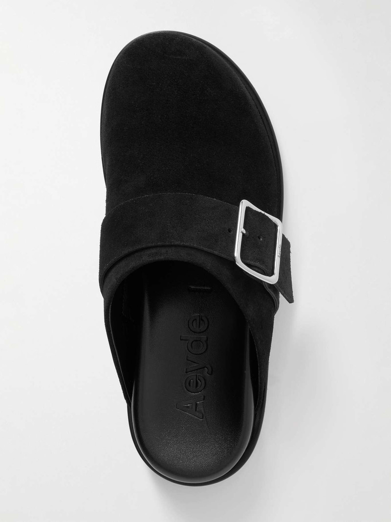 Finja buckled suede mules Black 5