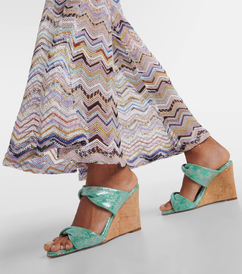 Twist leather wedge sandals 4