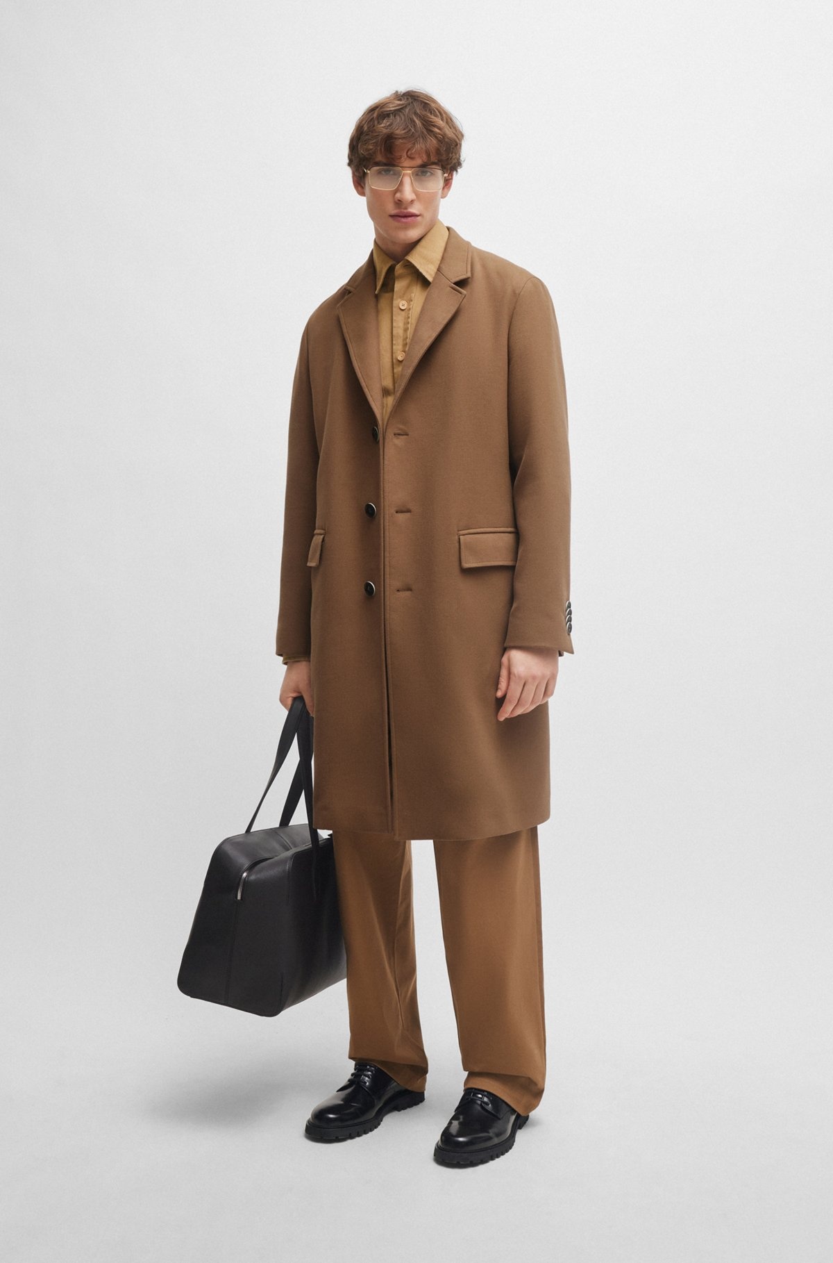 SLIM-FIT COAT IN A COTTON BLEND - 4