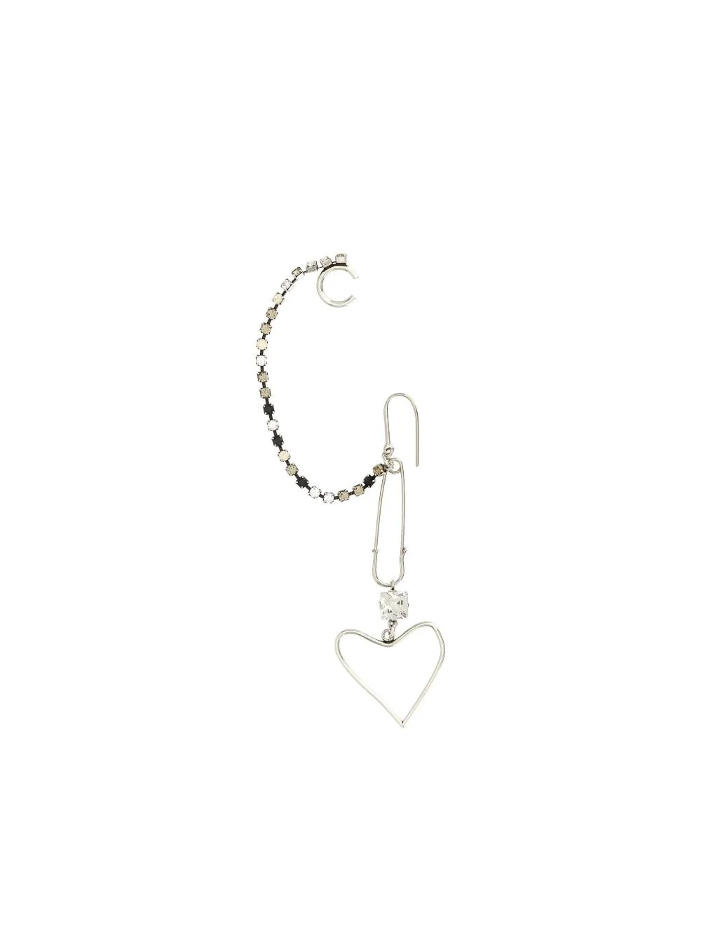 heart crystal-embellished ear cuff - 1