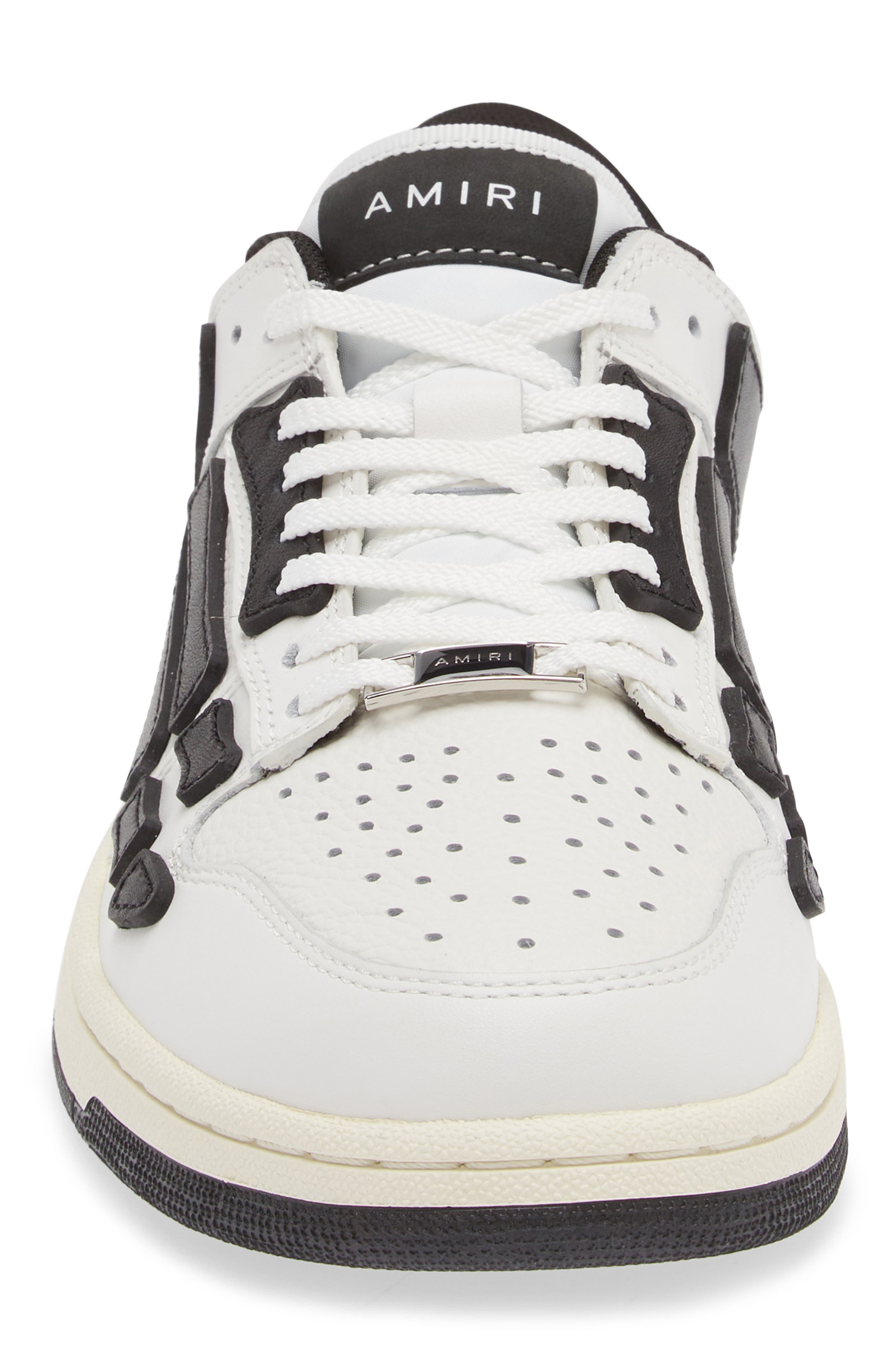 AMIRI Skel Low Top Sneaker in White/Black at Nordstrom - 4