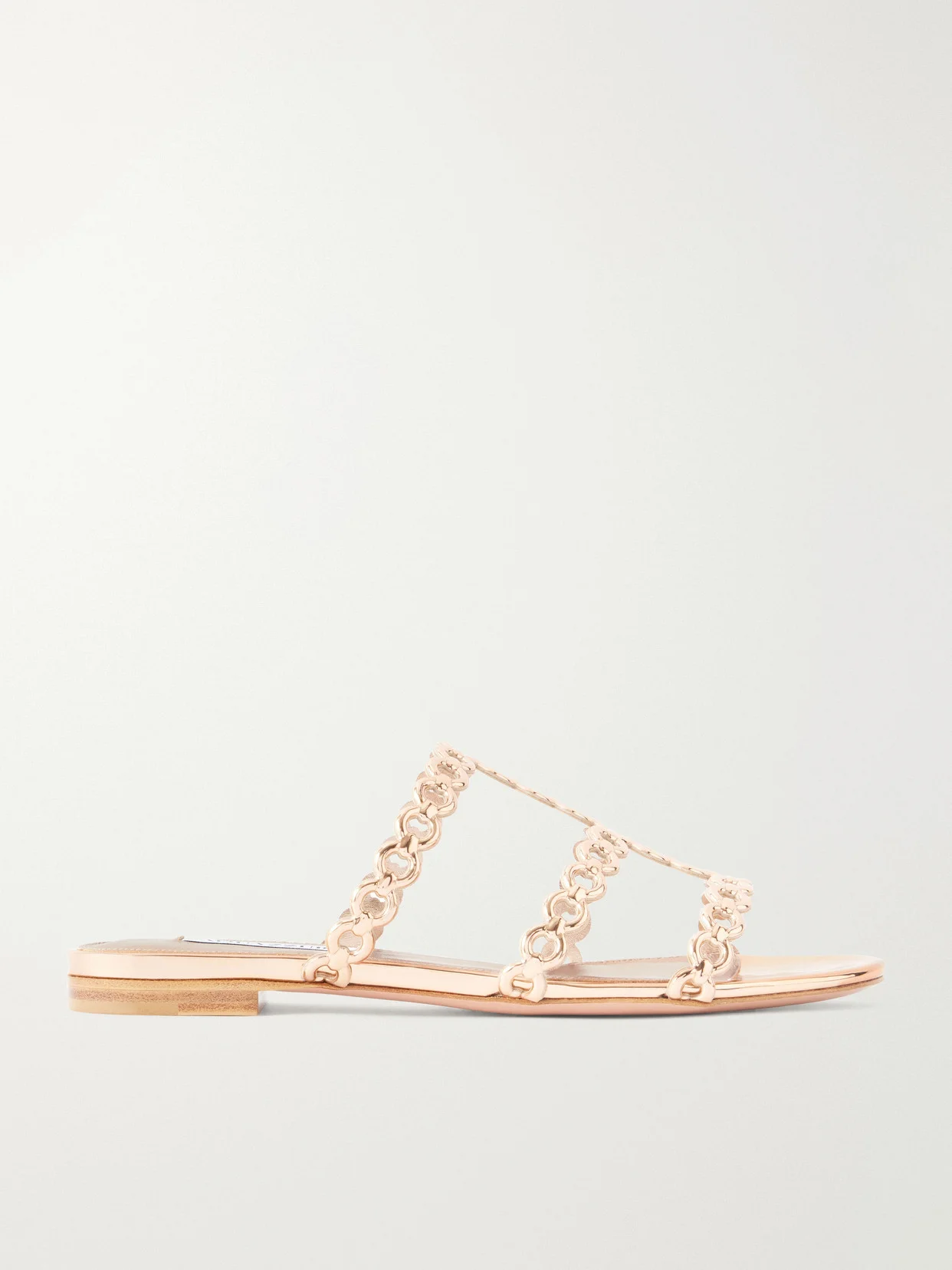 Infinity Chain Perforated Metallic-leather Flats - 1