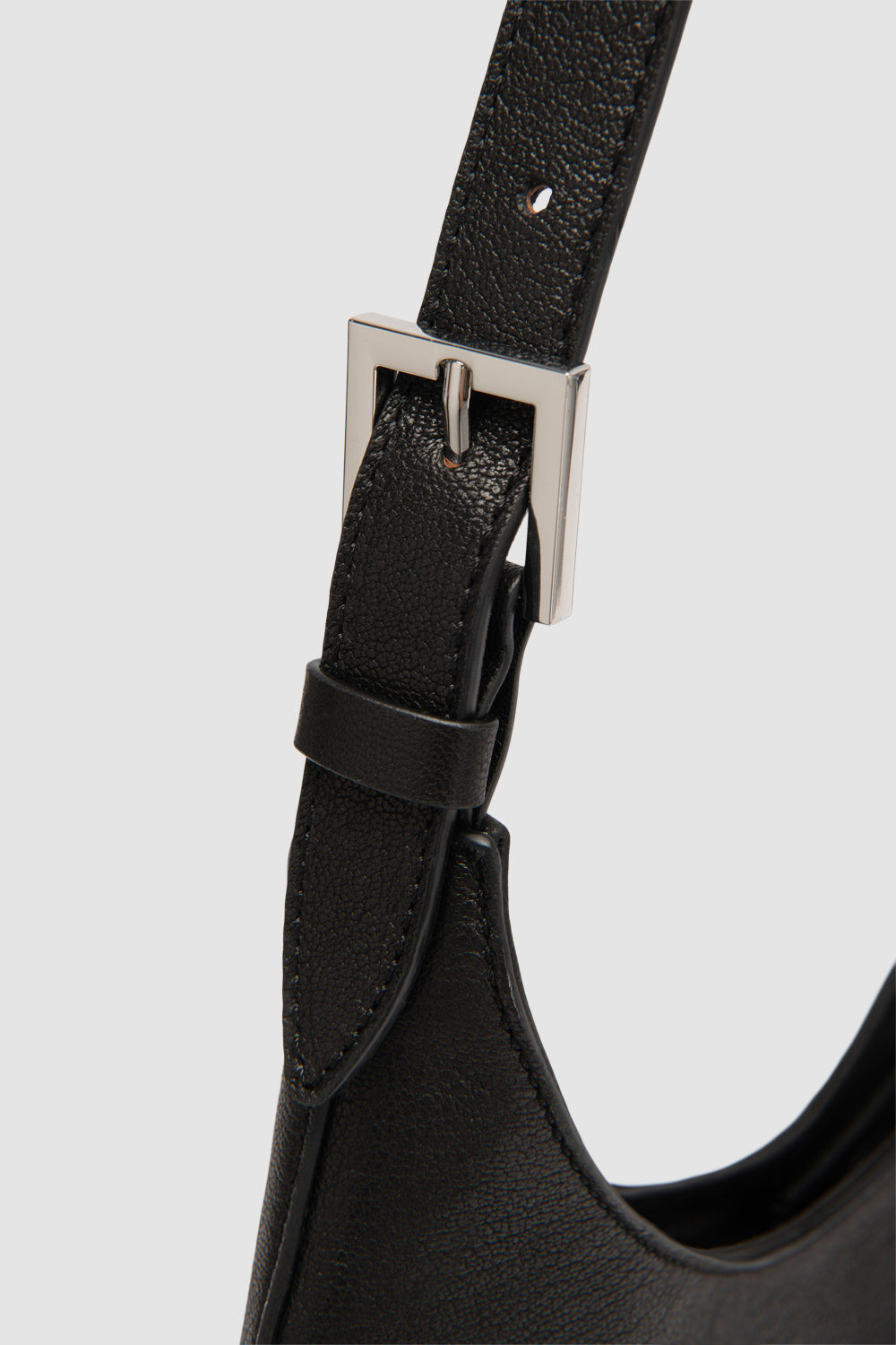 Camryn Black Washed Leather Shoulder Bag - 3