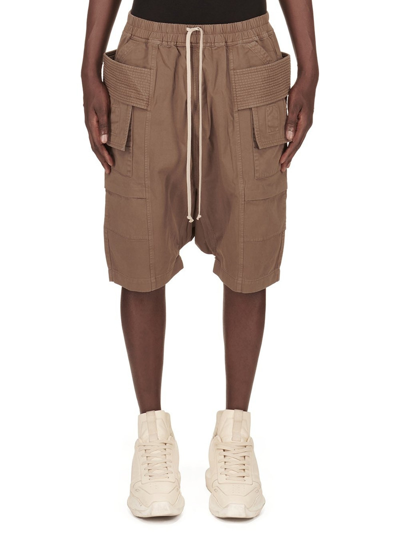 Beige Cotton Creatch Cargo Shorts 1
