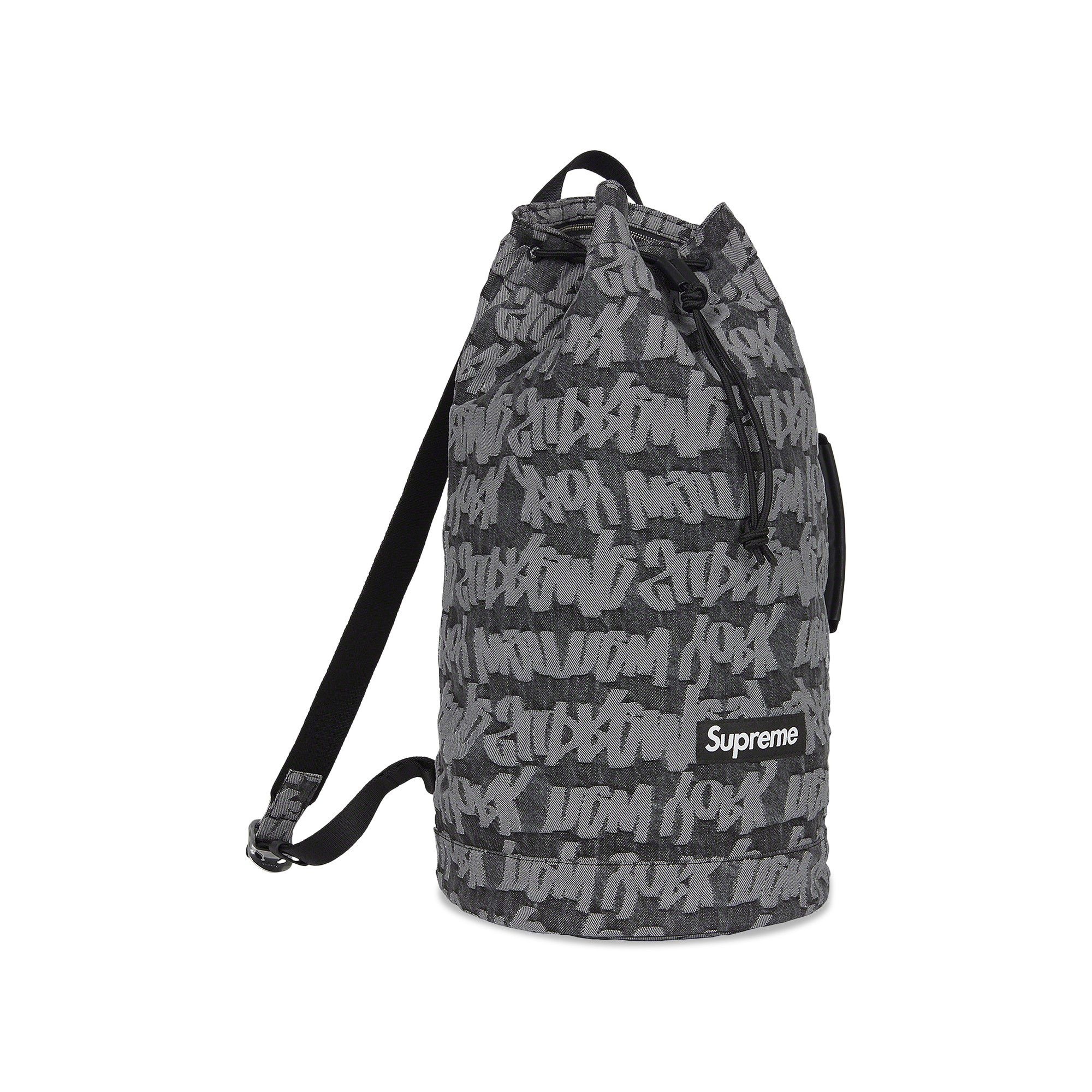 Supreme Fat Tip Jacquard Denim Backpack 'Black' - 3